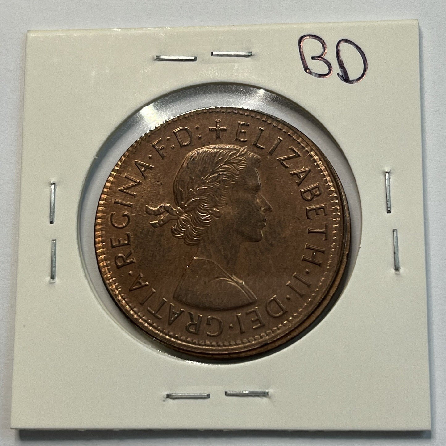1964 Penny Coin - Struck Out of Collar Misstrike Error Lip - Scarce Predecimal