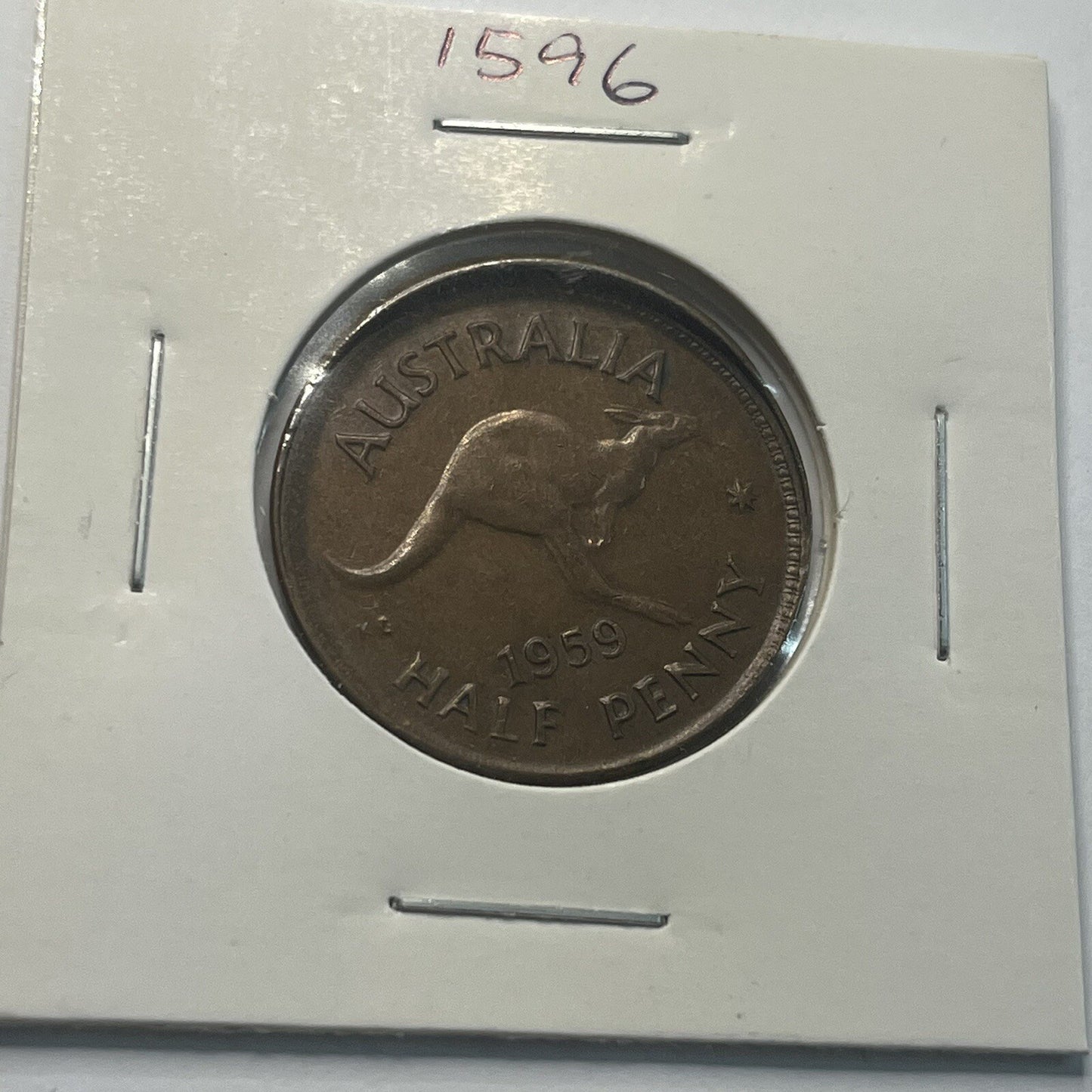 1959 Half Penny Coin - Off Centre Misstrike Error Lip - Scarce Predecimal Collar