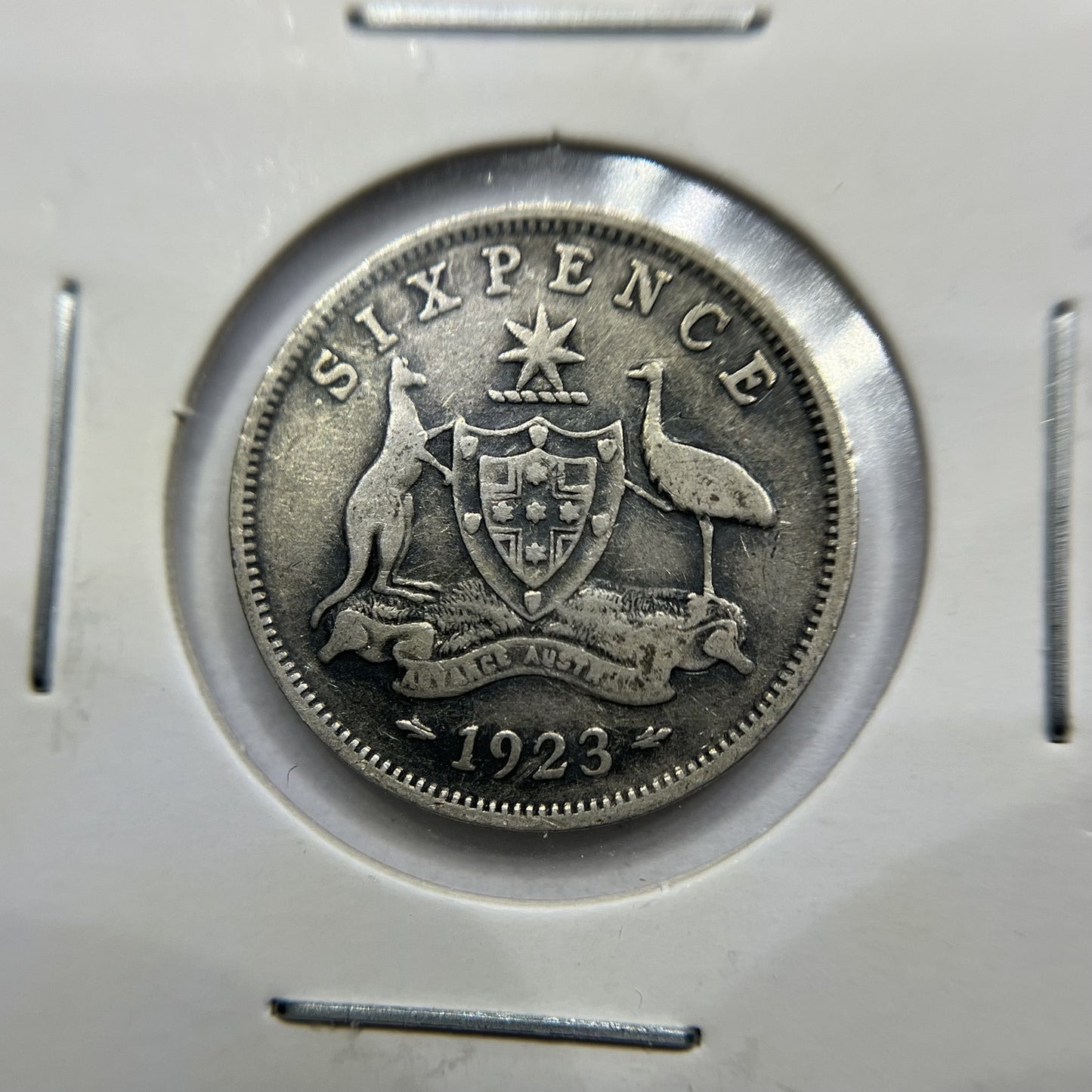 1923 Sixpence Coin - Fine - George V Silver Predecimal Australian