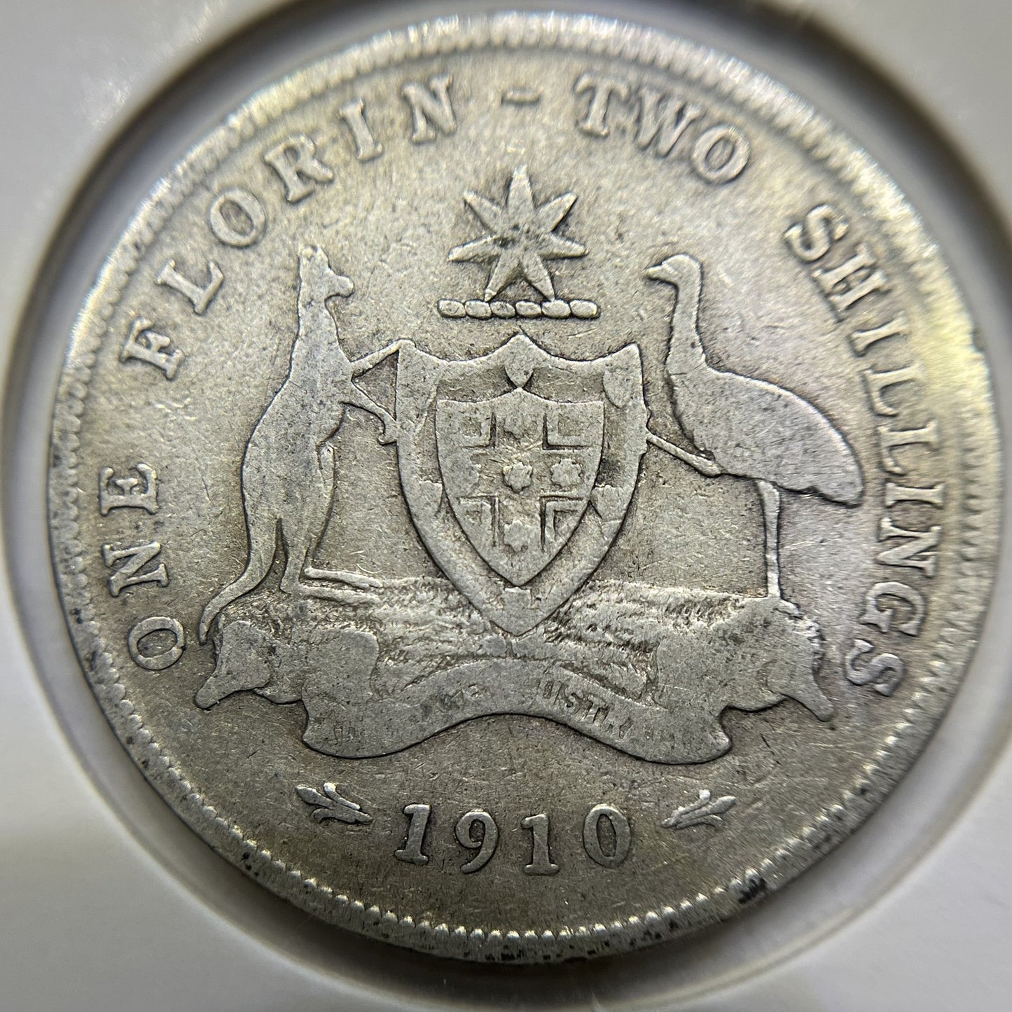 1910 Florin Coin - Very Good - Edward VII Silver Predecimal First Year