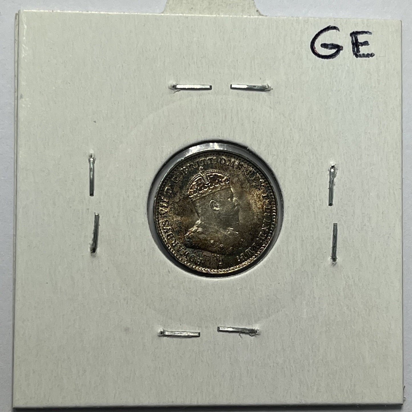 1910 Threepence Coin - Uncirculated Beautiful Toning - Silver Edward VII