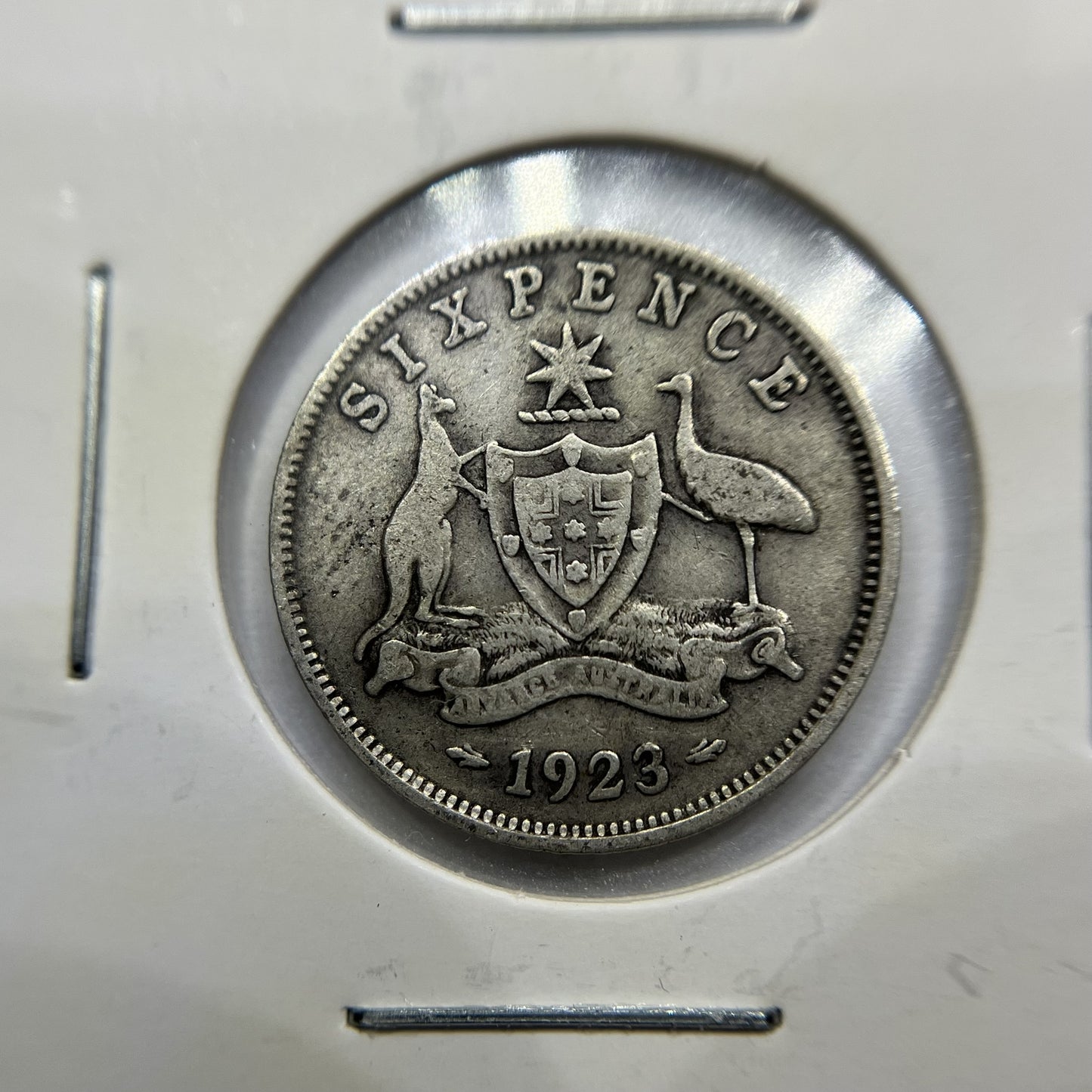1923 Sixpence Coin - Fine - George V Silver Predecimal Australian