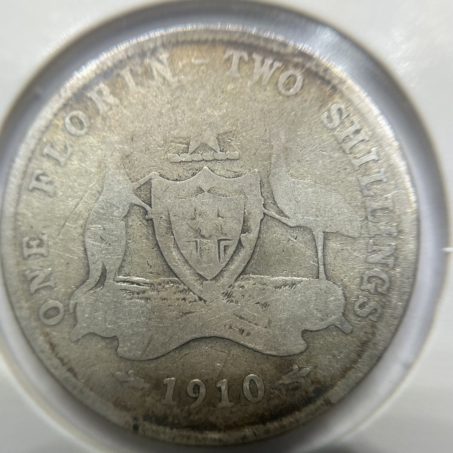 1910 Florin Coin - Good - Edward VII Silver Predecimal First Year of Issue