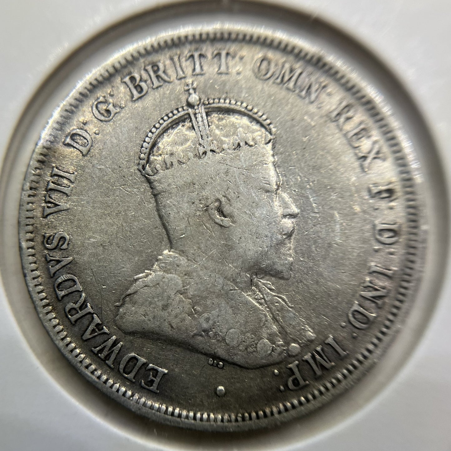 1910 Florin Coin - almost Very Fine - Edward VII Silver Predecimal First Year