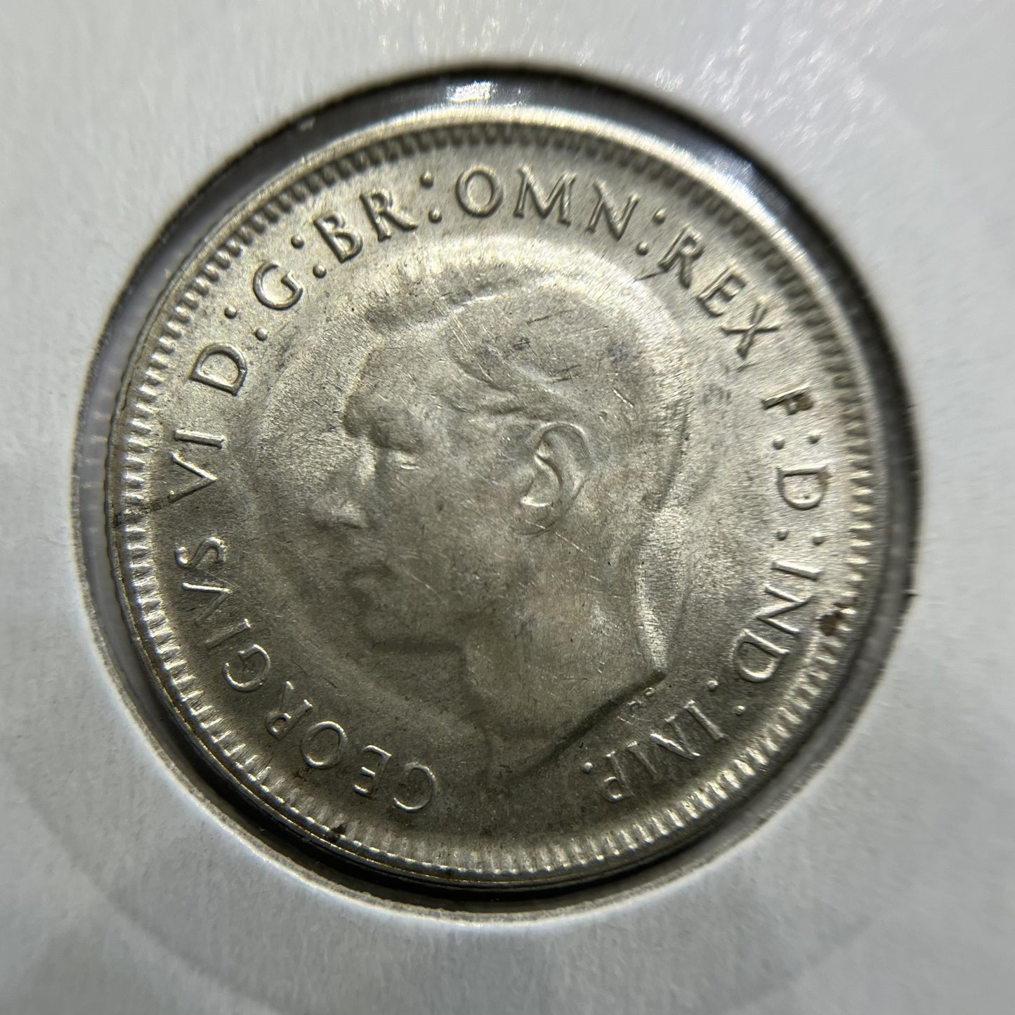 1943 s Shilling Coin - Uncirculated - George VI Silver Predecimal
