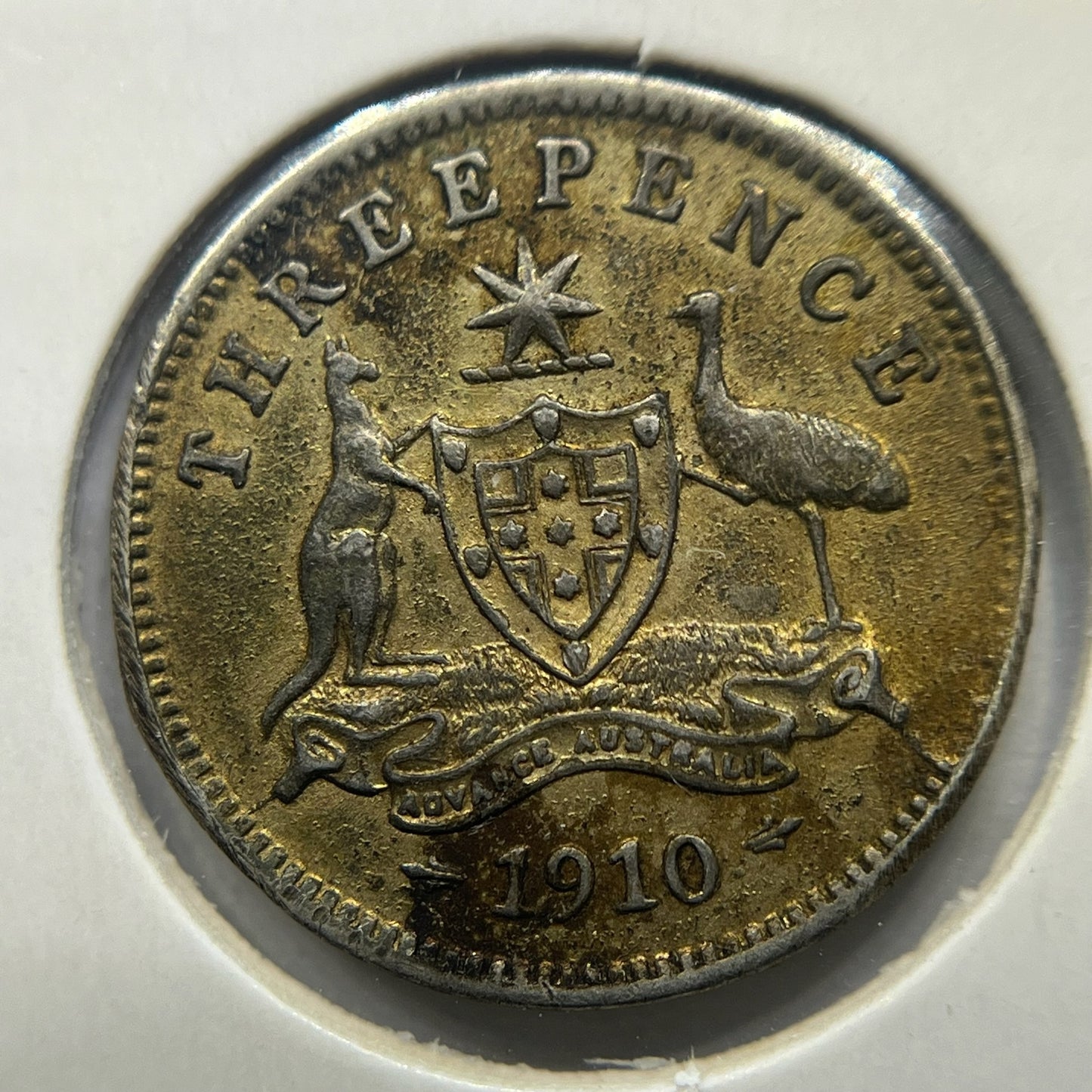 1910 Threepence Coin - good Very Fine - Edward VII Silver Predecimal First Year