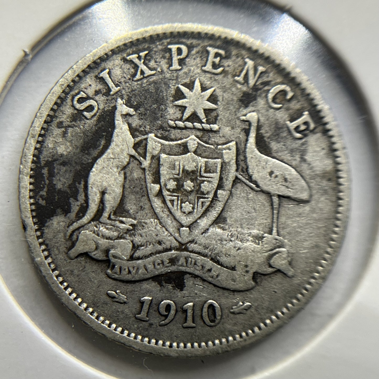 1910 Sixpence Coin - almost Fine - Silver Predecimal Edward VII