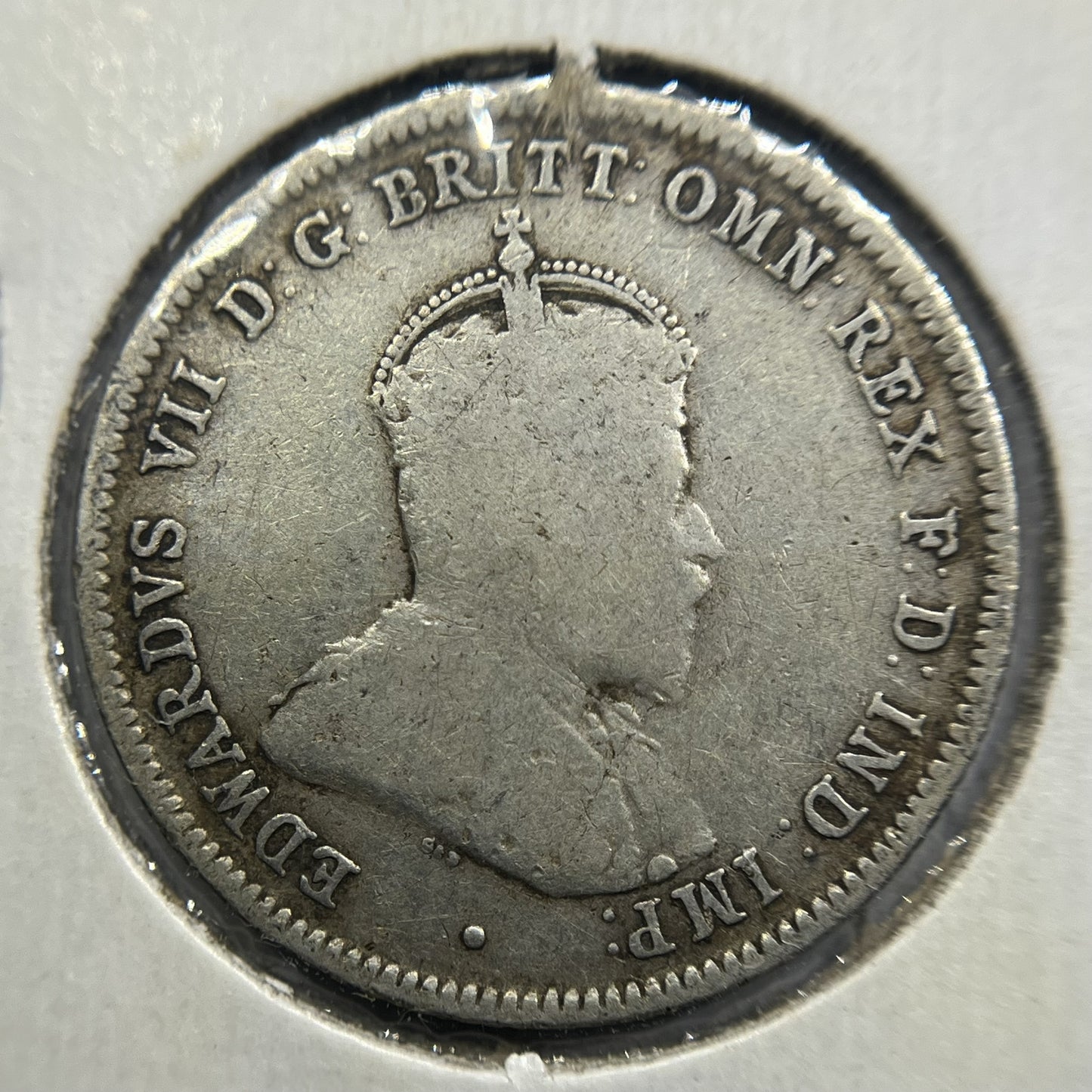 1910 Shilling Coin - almost Fine - Edward VII Silver Predecimal First Year