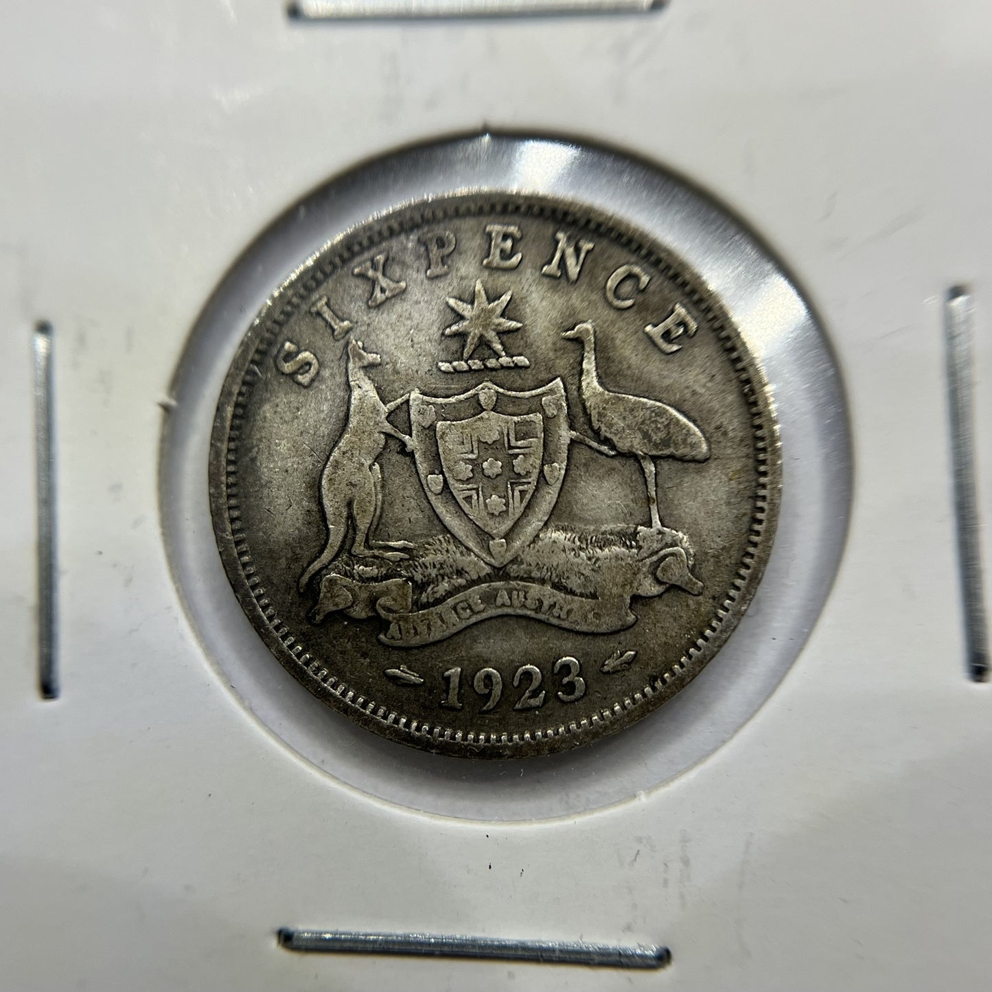 1923 Sixpence Coin - Fine - George V Silver Predecimal Australian