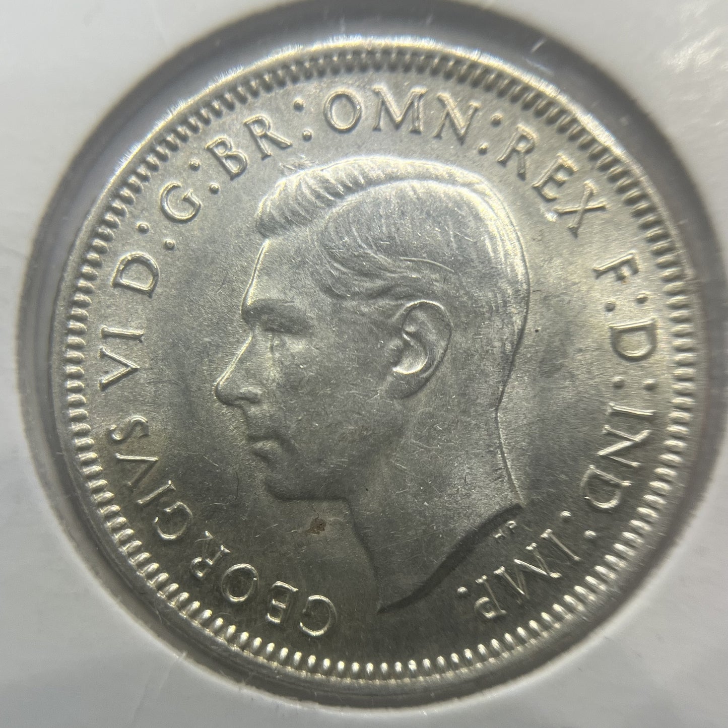 1942 s Shilling Coin - Uncirculated Lustre - George VI Silver Predecimal
