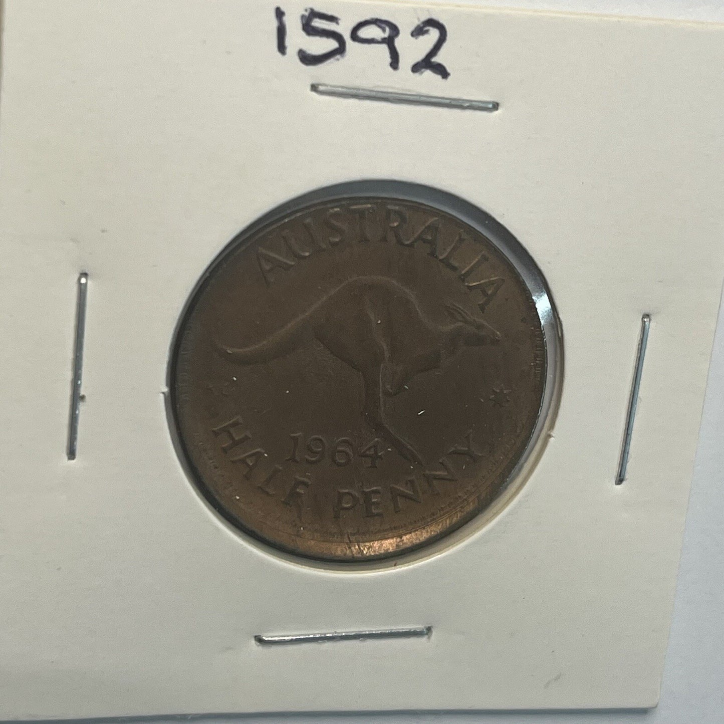 1964 Half Penny Coin - Off Centre Misstrike Error Lip - Scarce Predecimal Collar