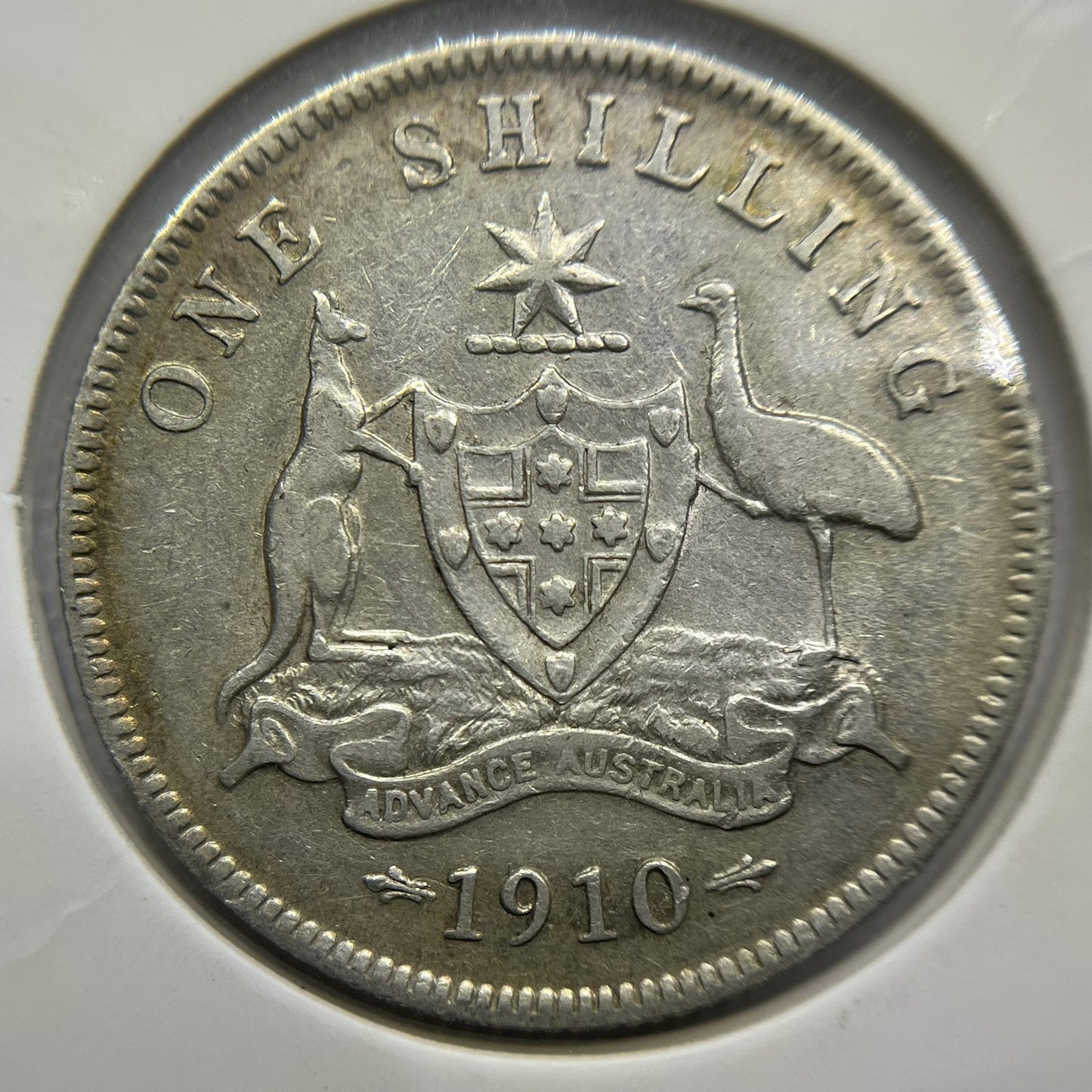 1910 Shilling Coin - Very Fine - Edward VII Silver Predecimal First Year