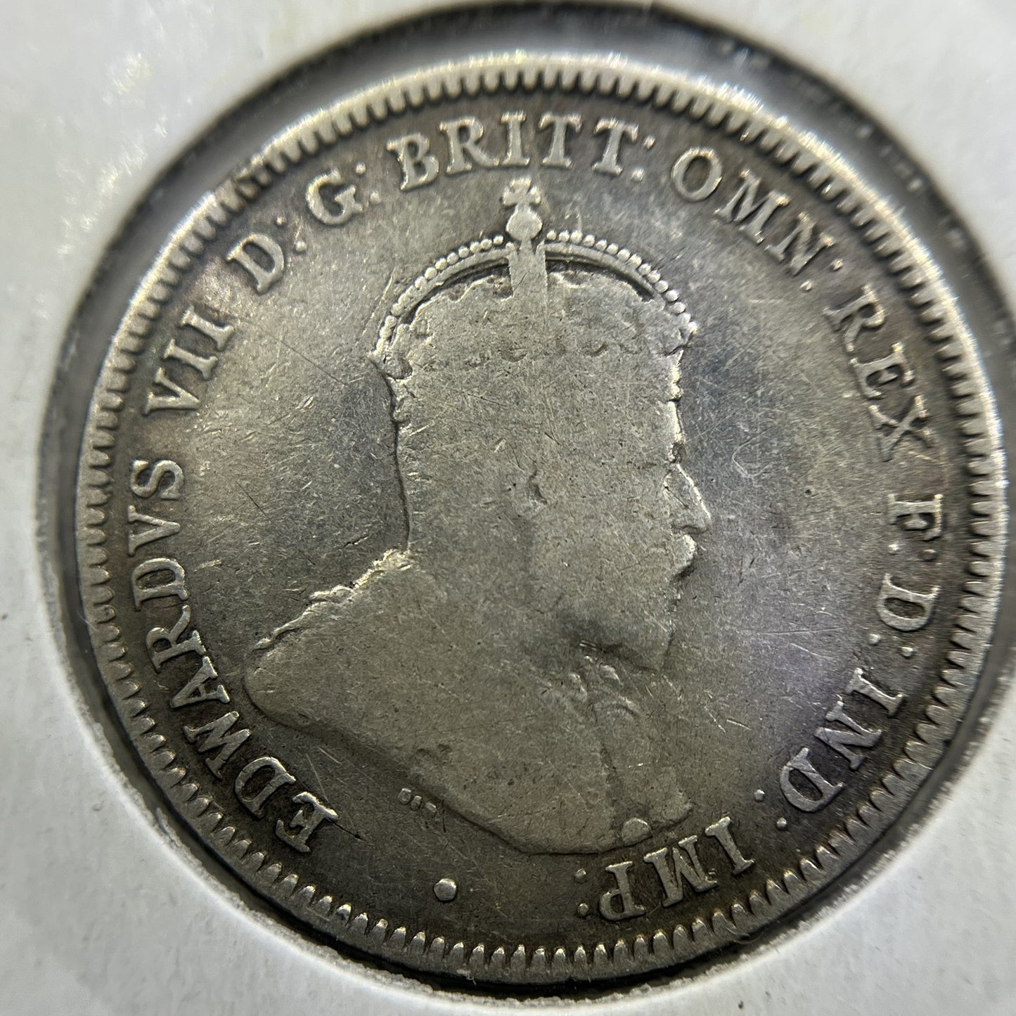 1910 Shilling Coin - Fine - Edward VII Silver Predecimal First Year of Issue