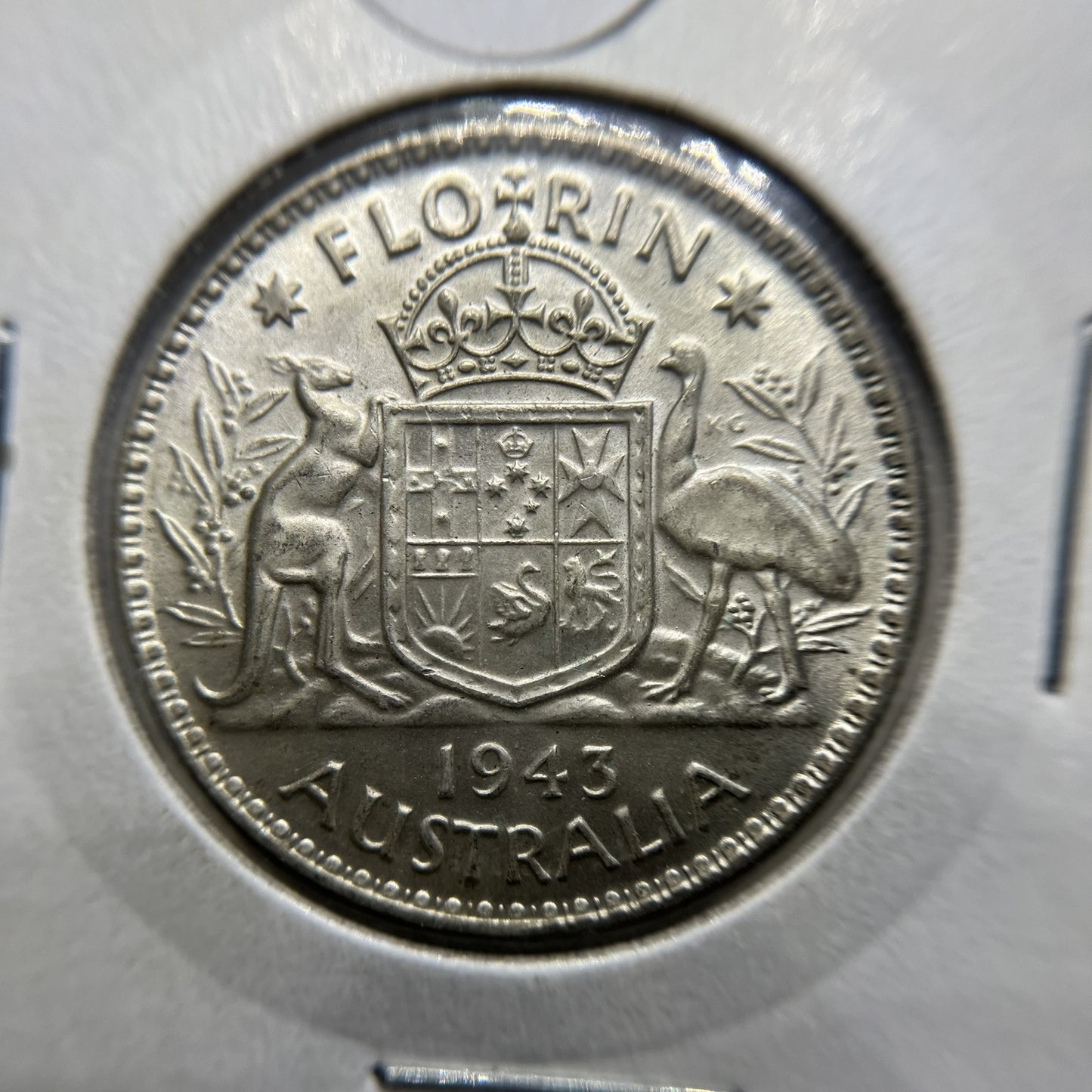 1943 Florin Coin - Uncirculated - George VI Silver Predecimal