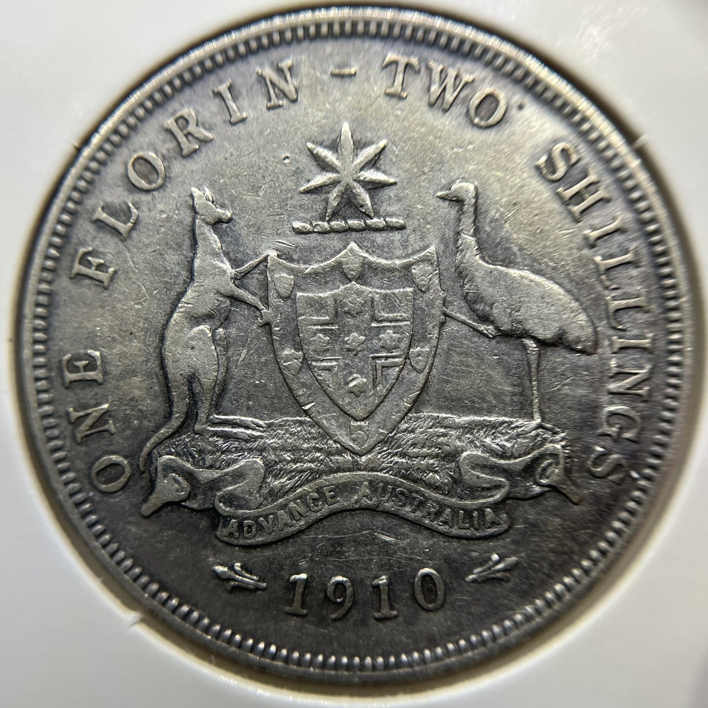 1910 Florin Coin - good Very Fine - Edward VII Silver Predecimal First Year