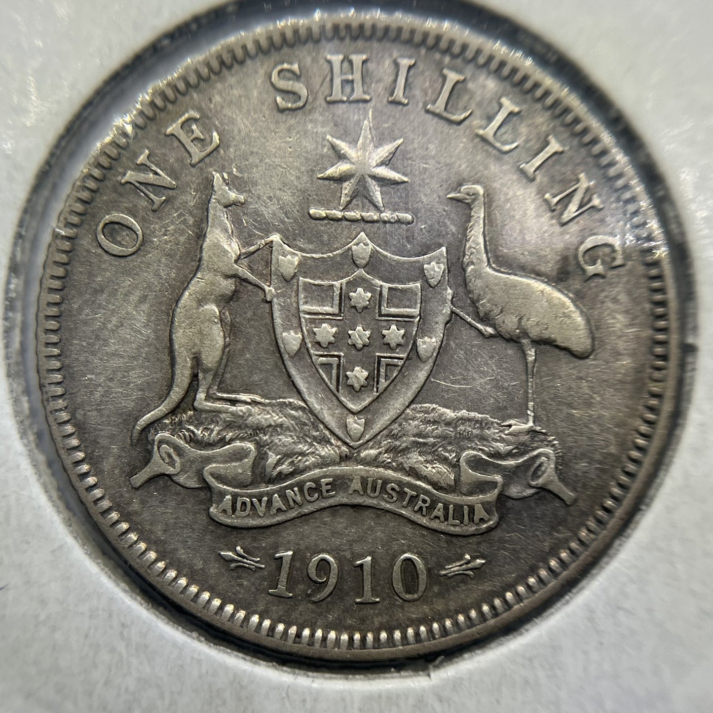 1910 Shilling Coin - Very Fine - Edward VII Silver Predecimal First Year