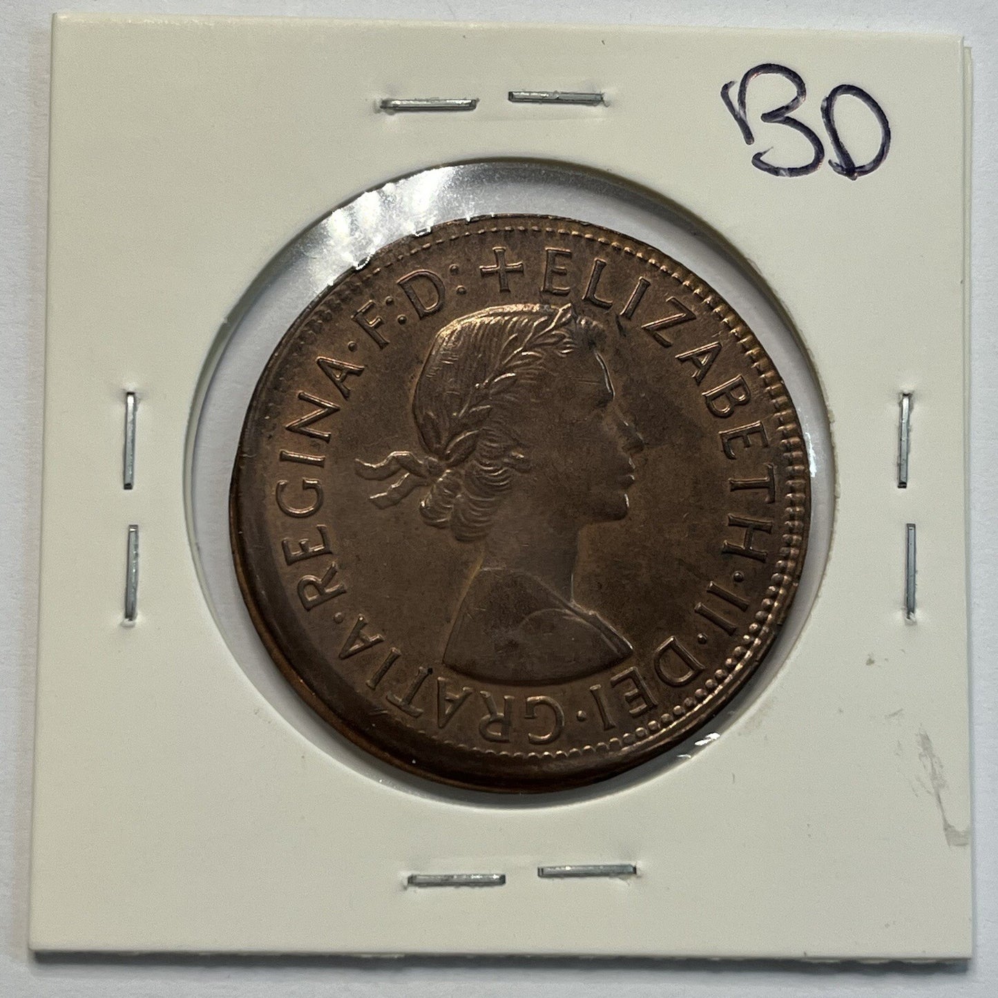 1964 Penny Coin - Struck Out of Collar Misstrike Error Lip - Scarce Predecimal