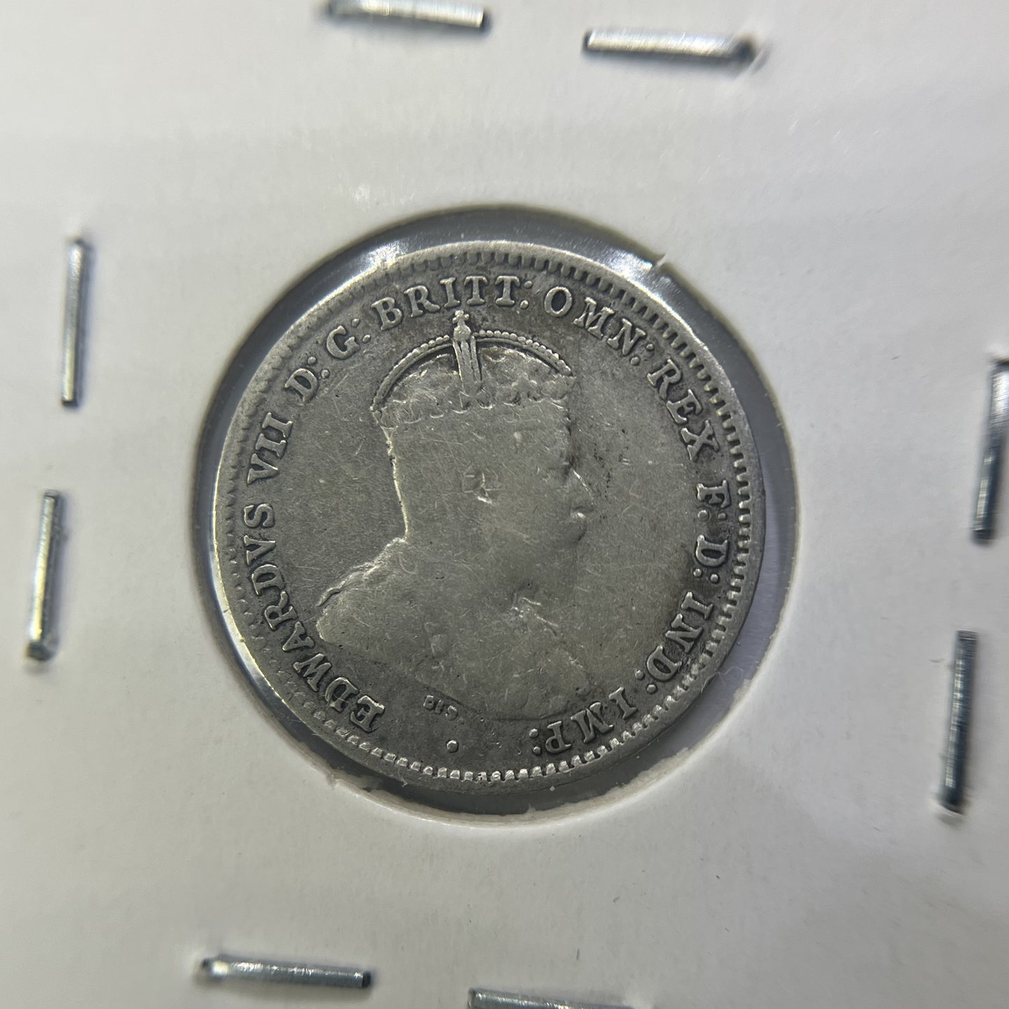 1910 Threepence Coin - Very Fine - Edward VII Silver Predecimal First Year