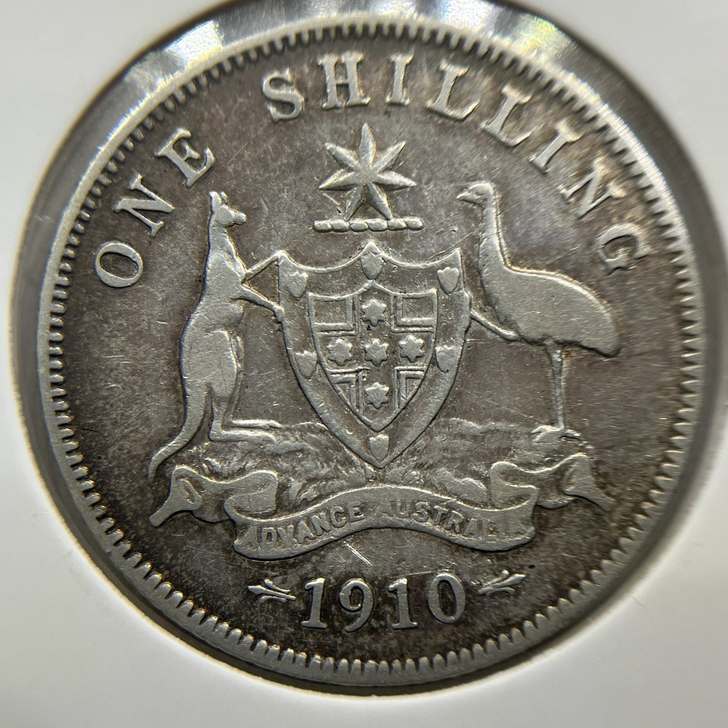 1910 Shilling Coin - Very Fine - Edward VII Silver Predecimal First Year