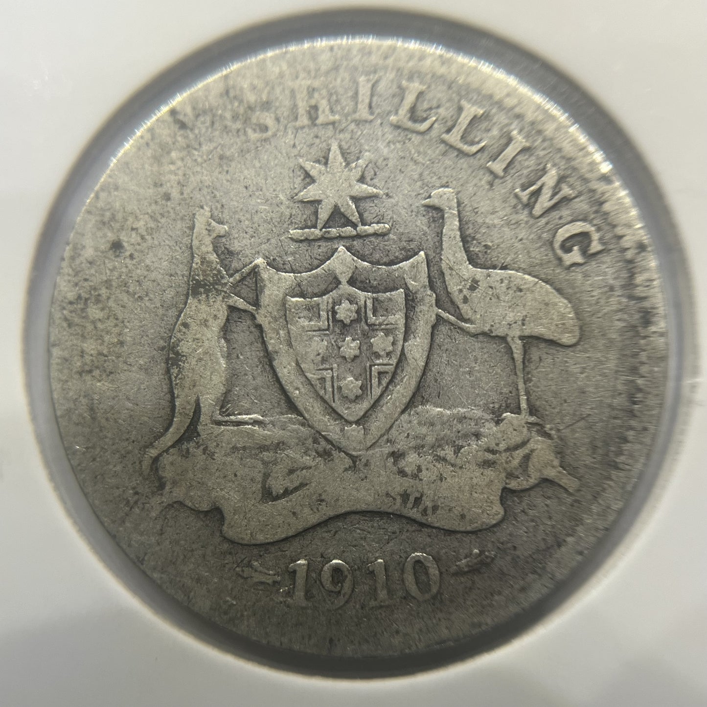 1910 Shilling Coin - Very Good - Edward VII Silver Predecimal First Year Issue