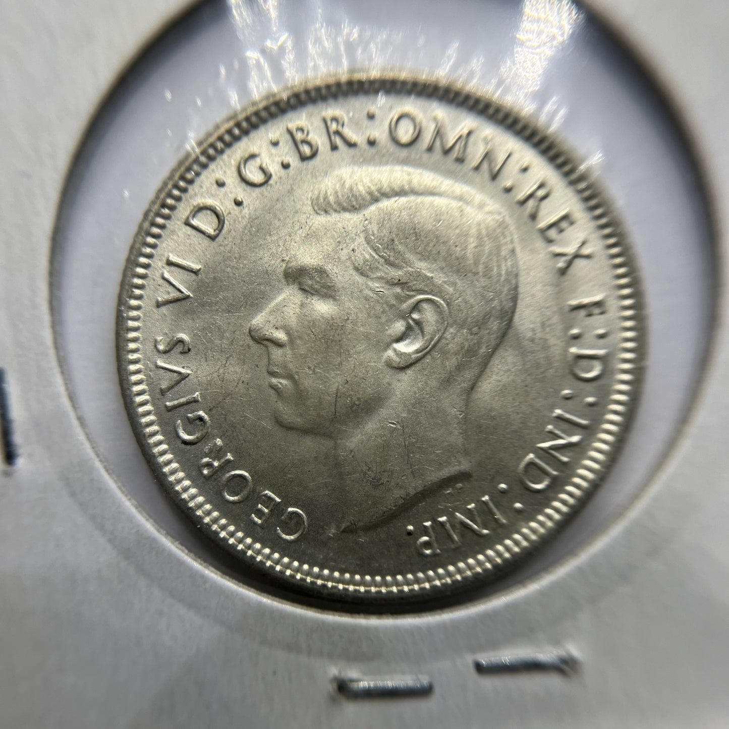 1943 s Florin Coin - Extremely Fine or better - George VI Silver Predecimal