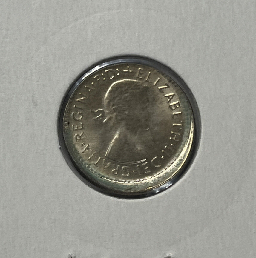 1961 Threepence Error Coin - Large Broadstrike Choice Uncirculated - Silver