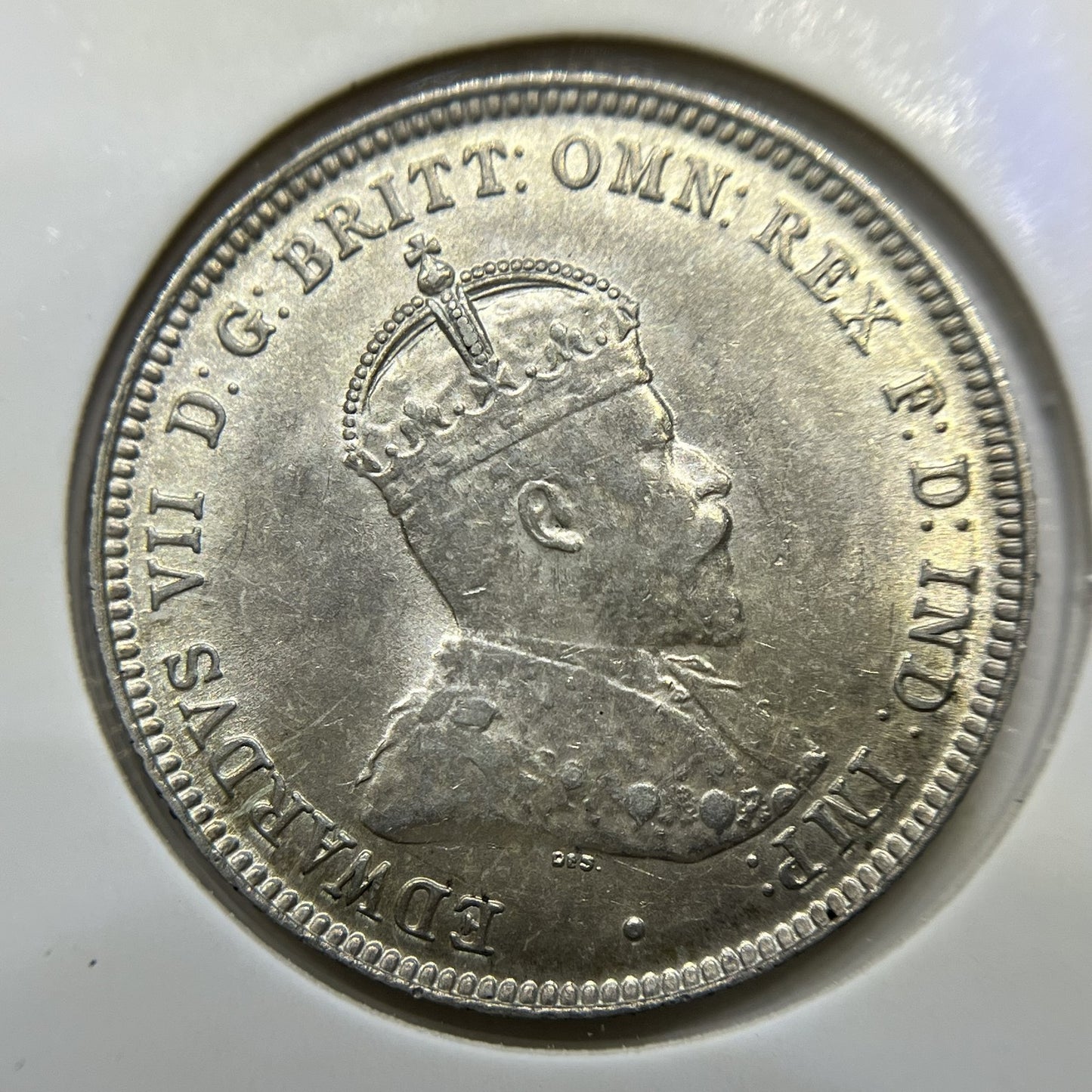 1910 Shilling Coin - Uncirculated slight tone - Edward VII Silver Predecimal