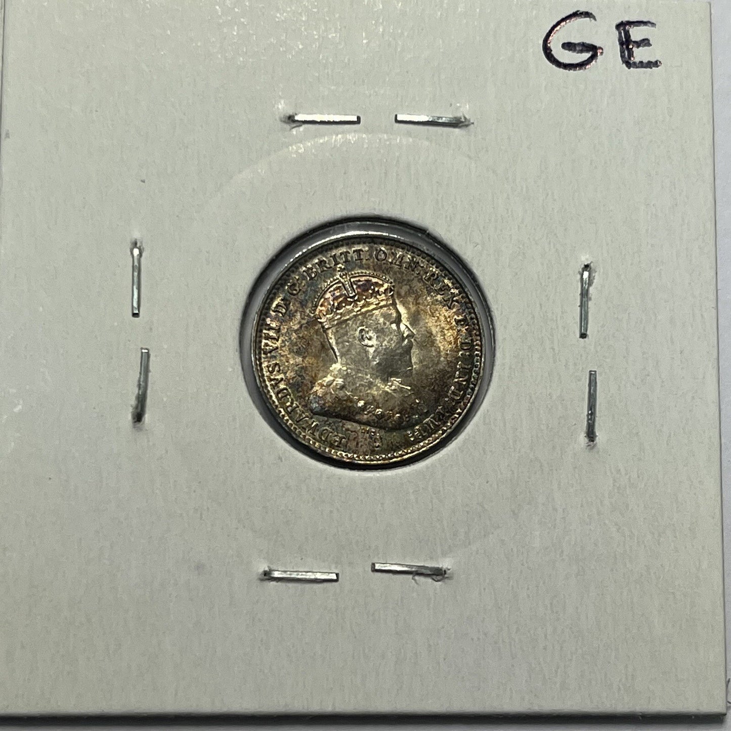 1910 Threepence Coin - Uncirculated Beautiful Toning - Silver Edward VII
