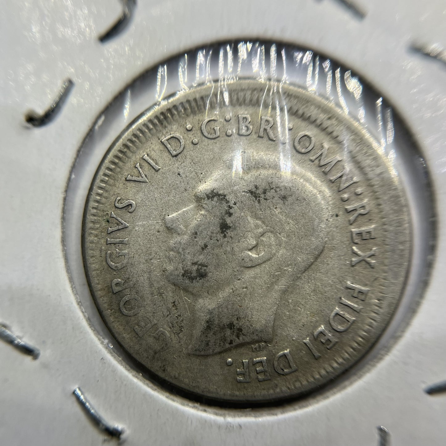 1950 Shilling Error Coin - BroadStrike Misstrike Off Centre - Silver Predecimal