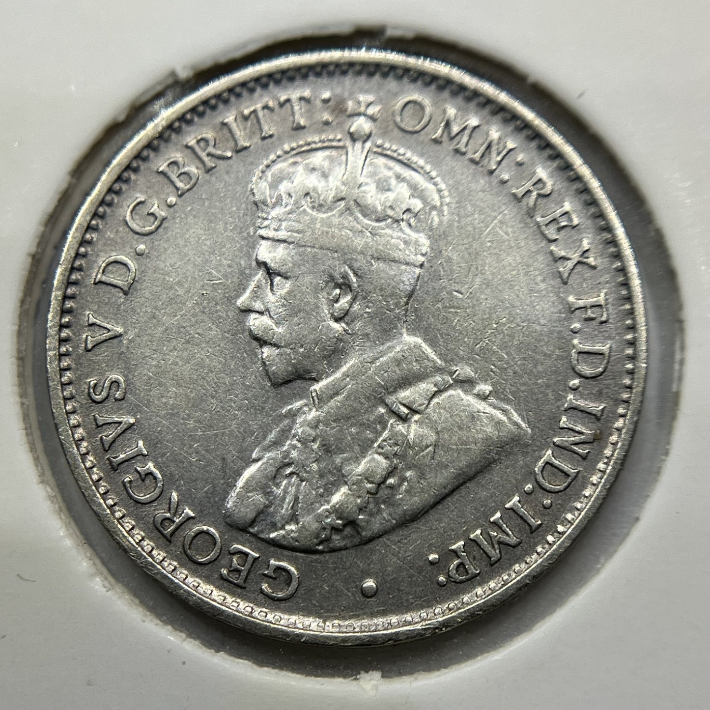 1934/33 Threepence Error Coin - Fine - George V Overdate Scarce Silver