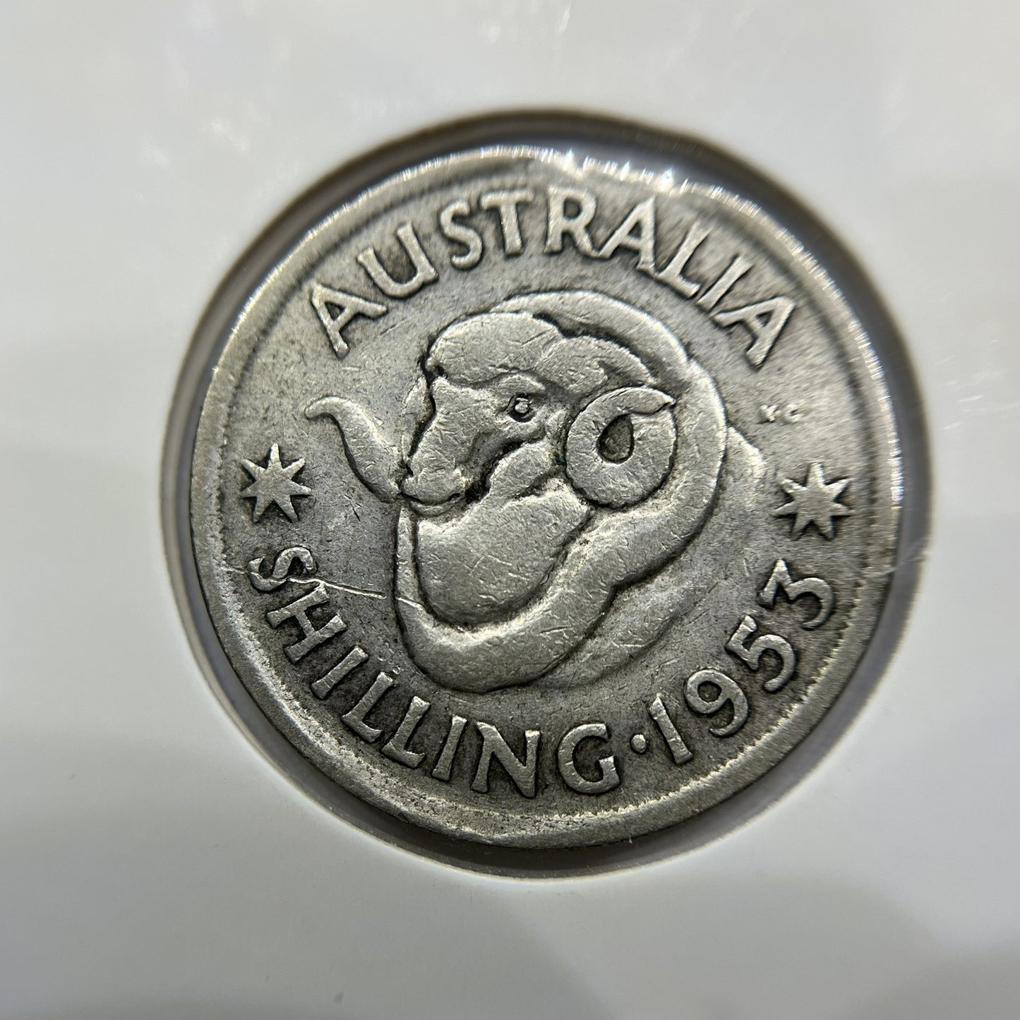 1953 Shilling Error Coin - Ragged Clip Rim Bite - Silver Elizabeth II