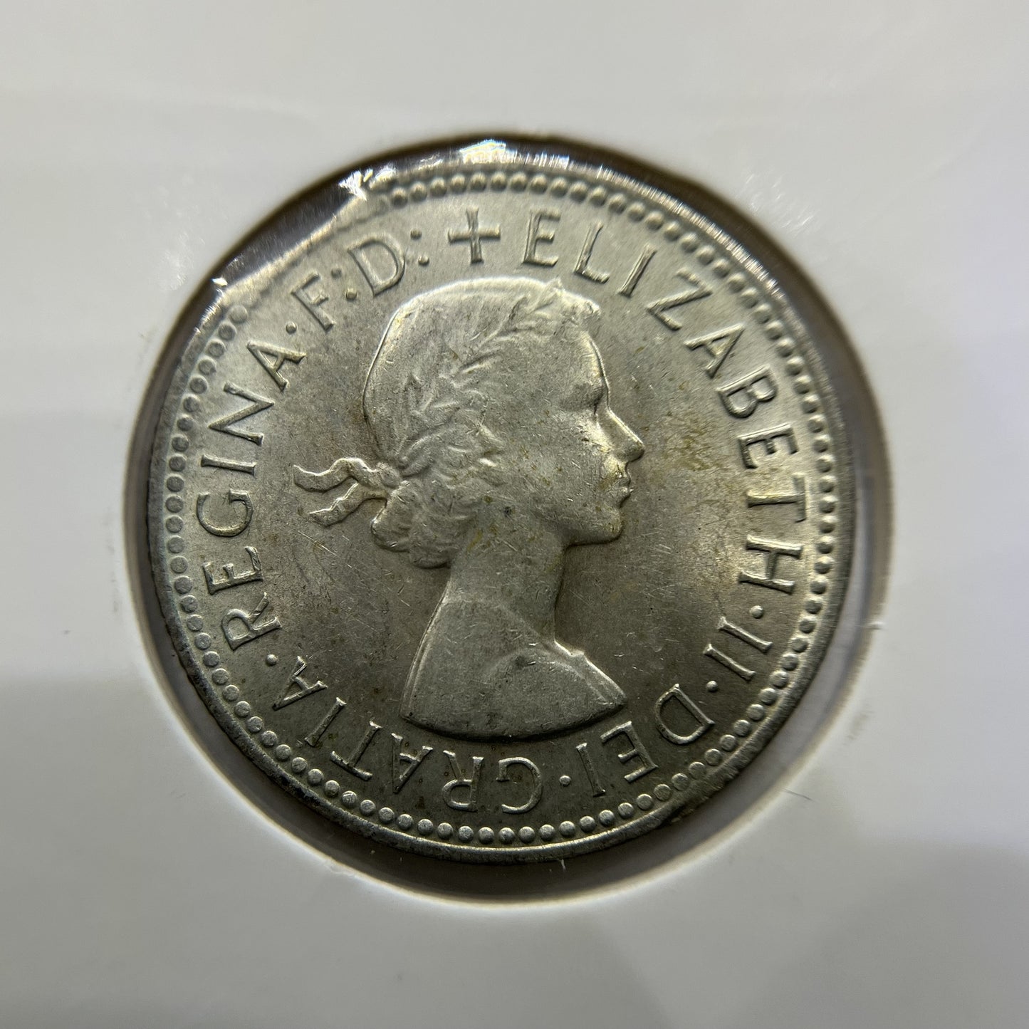 1963 Shilling Error Coin - Clipped Planchet Rim Bite - Silver Elizabeth II
