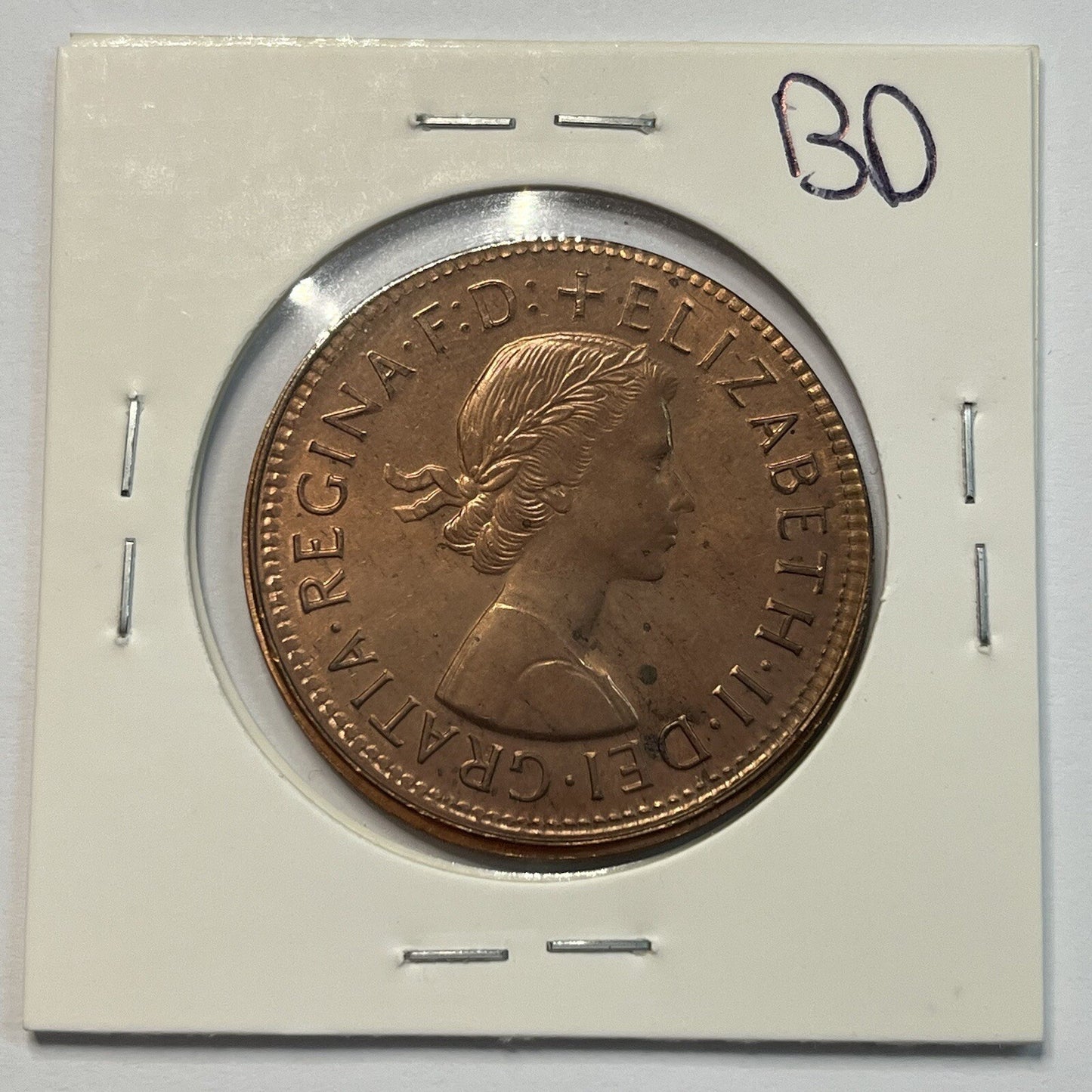 1964 Penny Coin - Struck Out of Collar Misstrike Error Lip - Scarce Predecimal