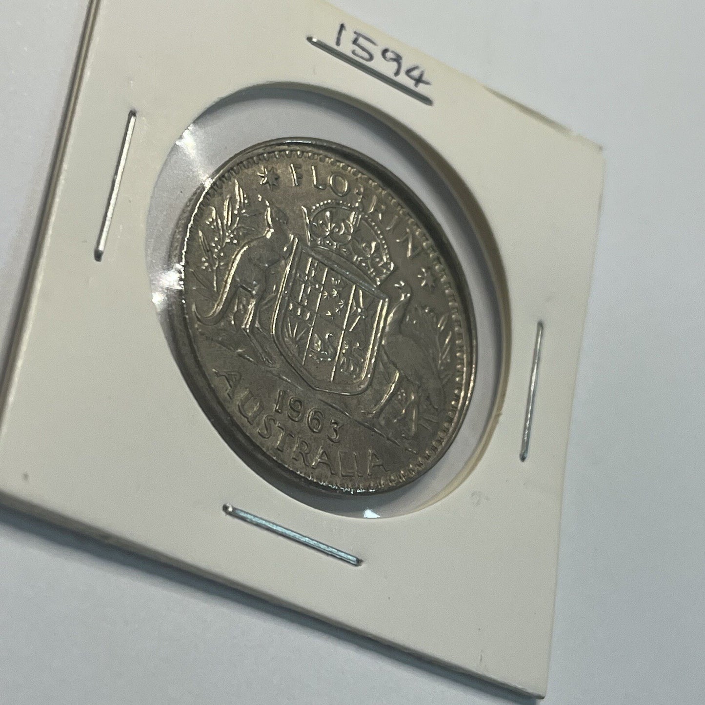 1963 Florin Coin - Off Centre Misstrike Error LIP - Scarce Predecimal Collar