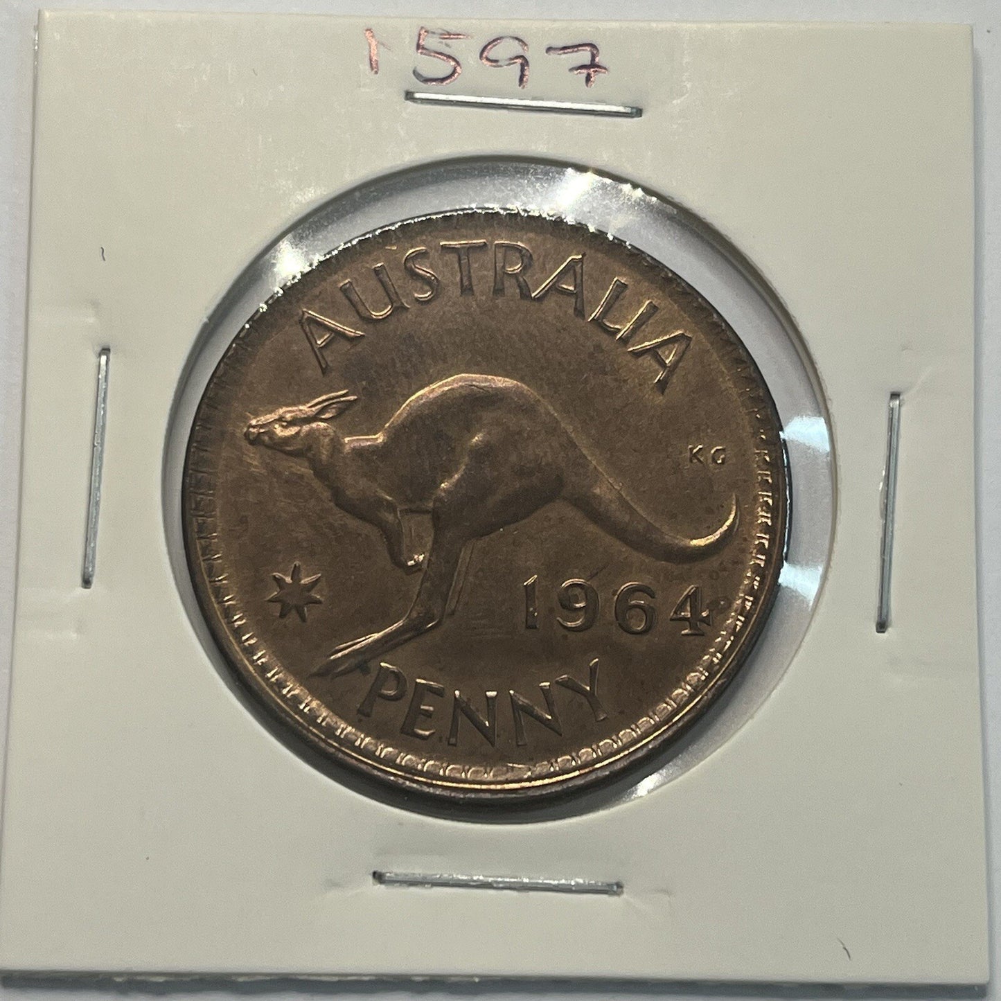 1964 Penny Coin - Struck Out of Collar Misstrike Error Lip - Scarce Predecimal