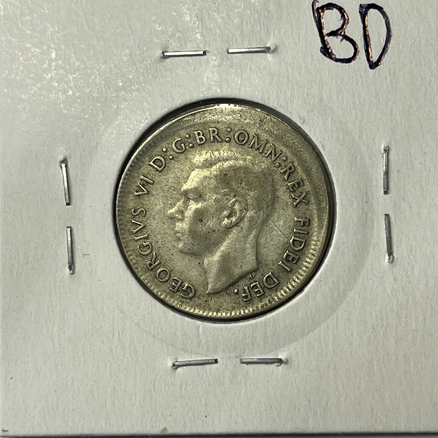 1952 Shilling Coin - BroadStrike Misstrike Large Error - Silver Scarce Predecima