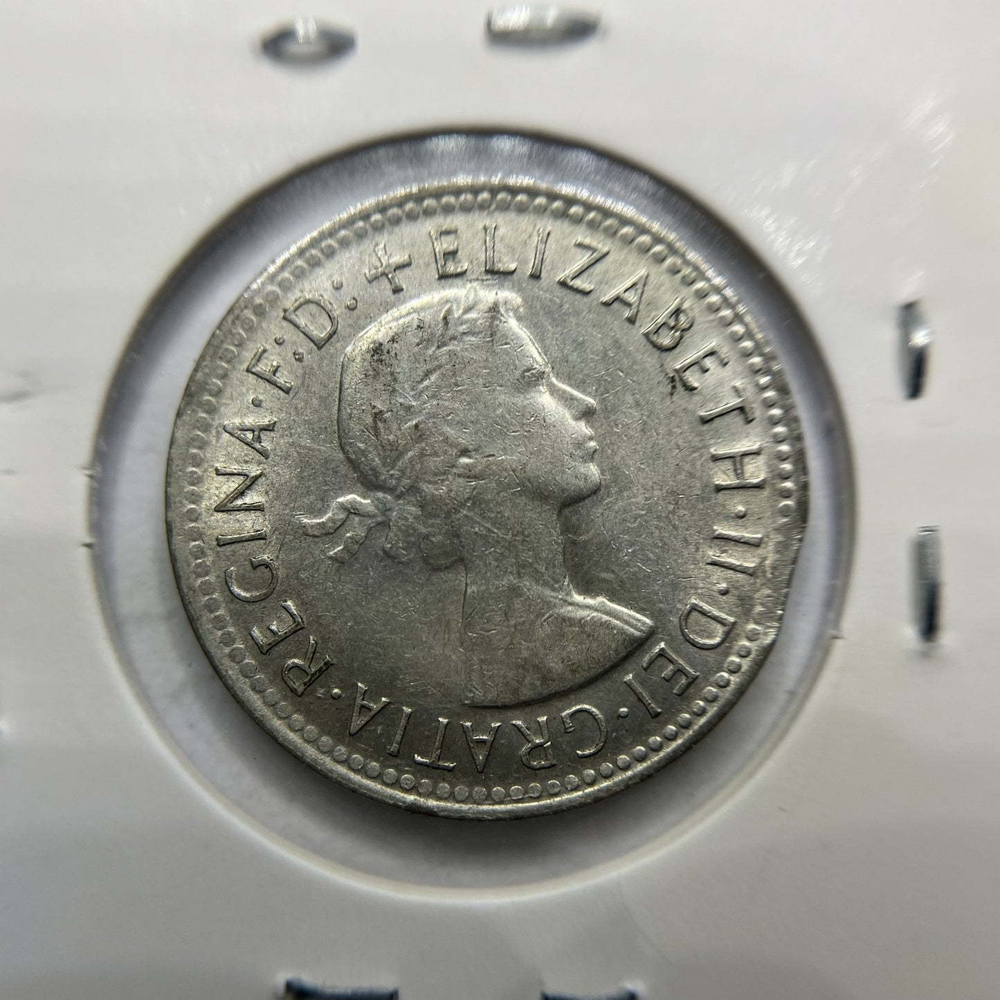 1961 Shilling Error Coin - Clipped Planchet Rim Bite - Silver Elizabeth II