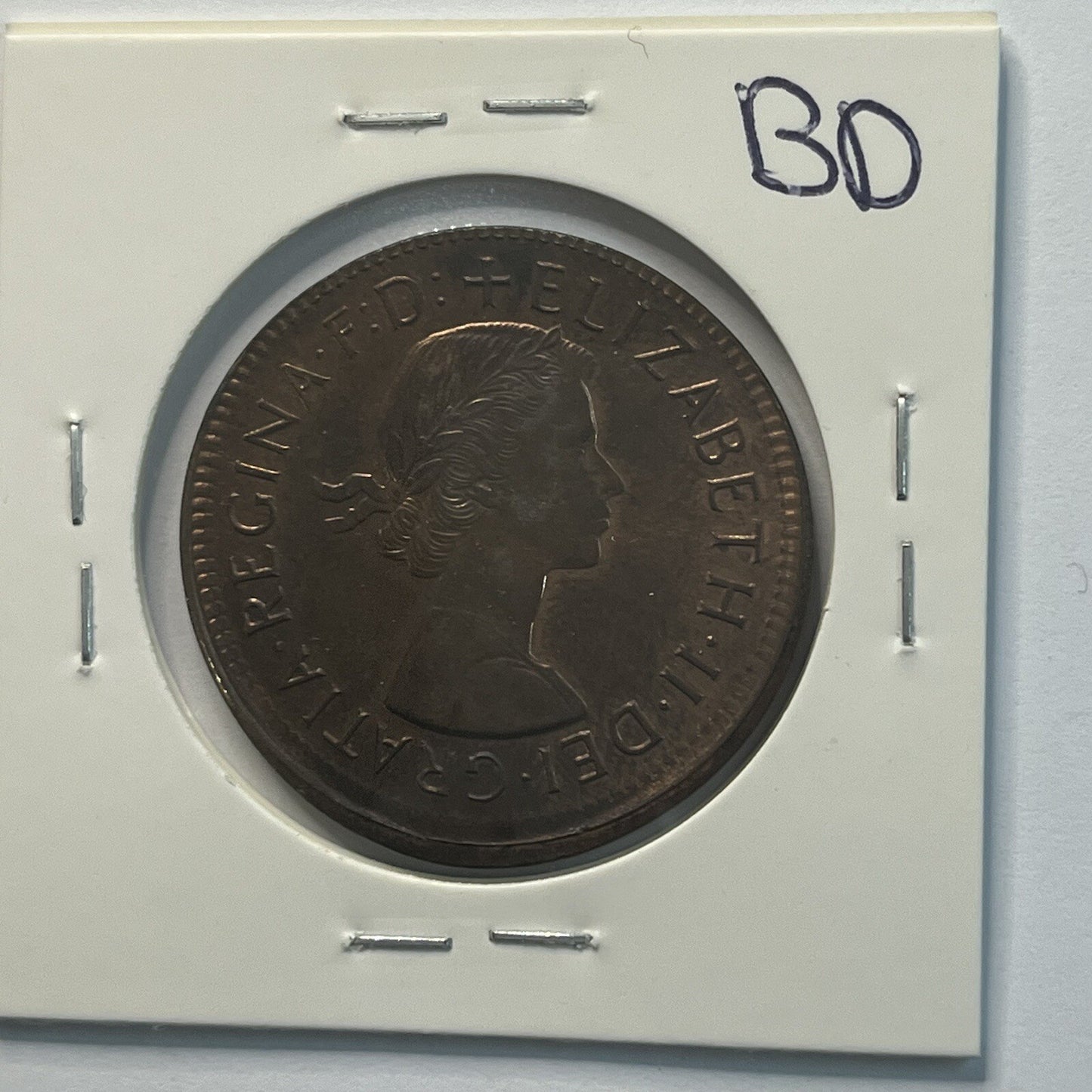 1964 Penny Coin - Struck Out of Collar Misstrike Error Lip - Scarce Predecimal