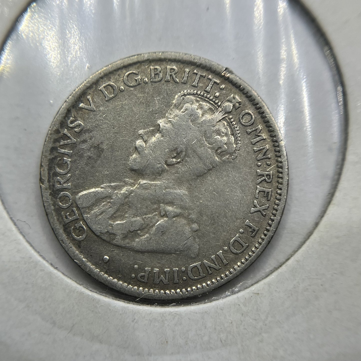 1936 Sixpence Error Coin - Struck out of Collar Lip - Silver George V