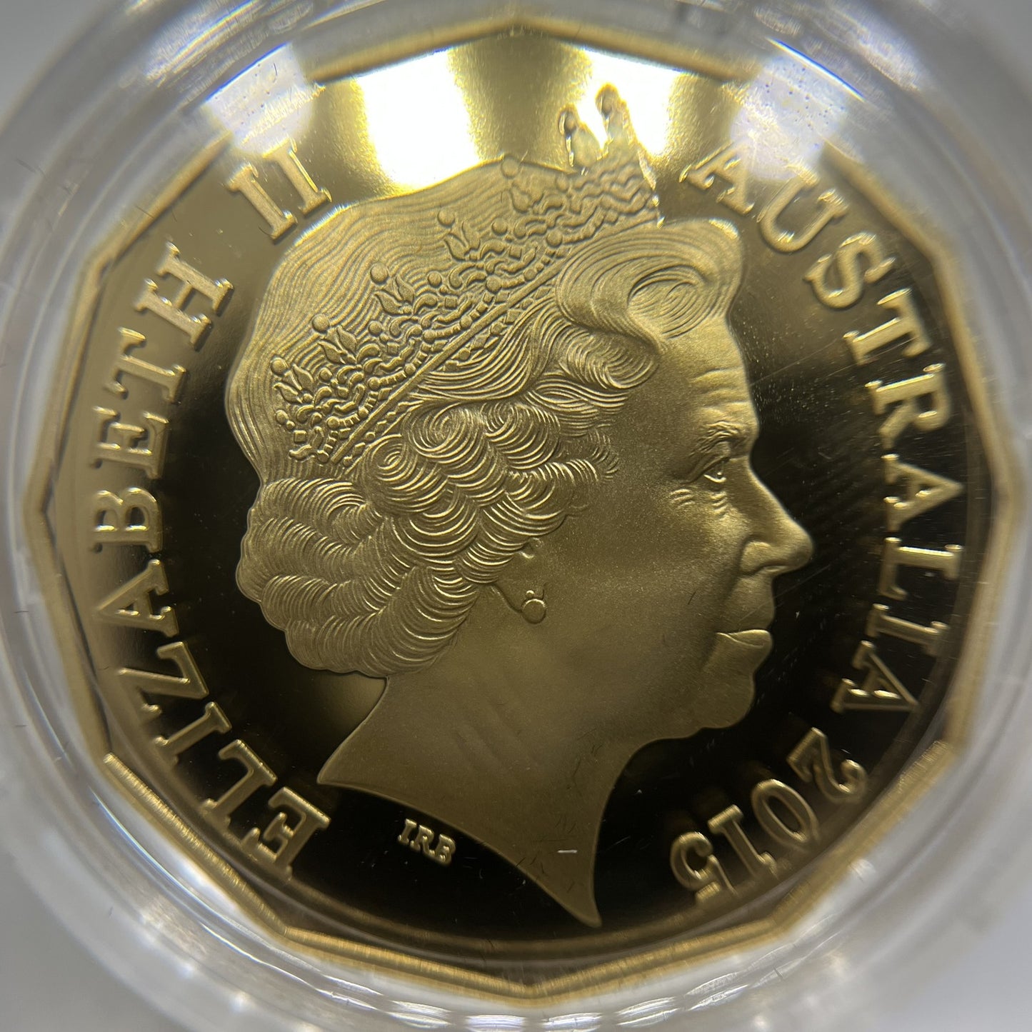 2015 Fifty 50 Cent Coin - Honeycomb - Gold Plated Ex Proof Set