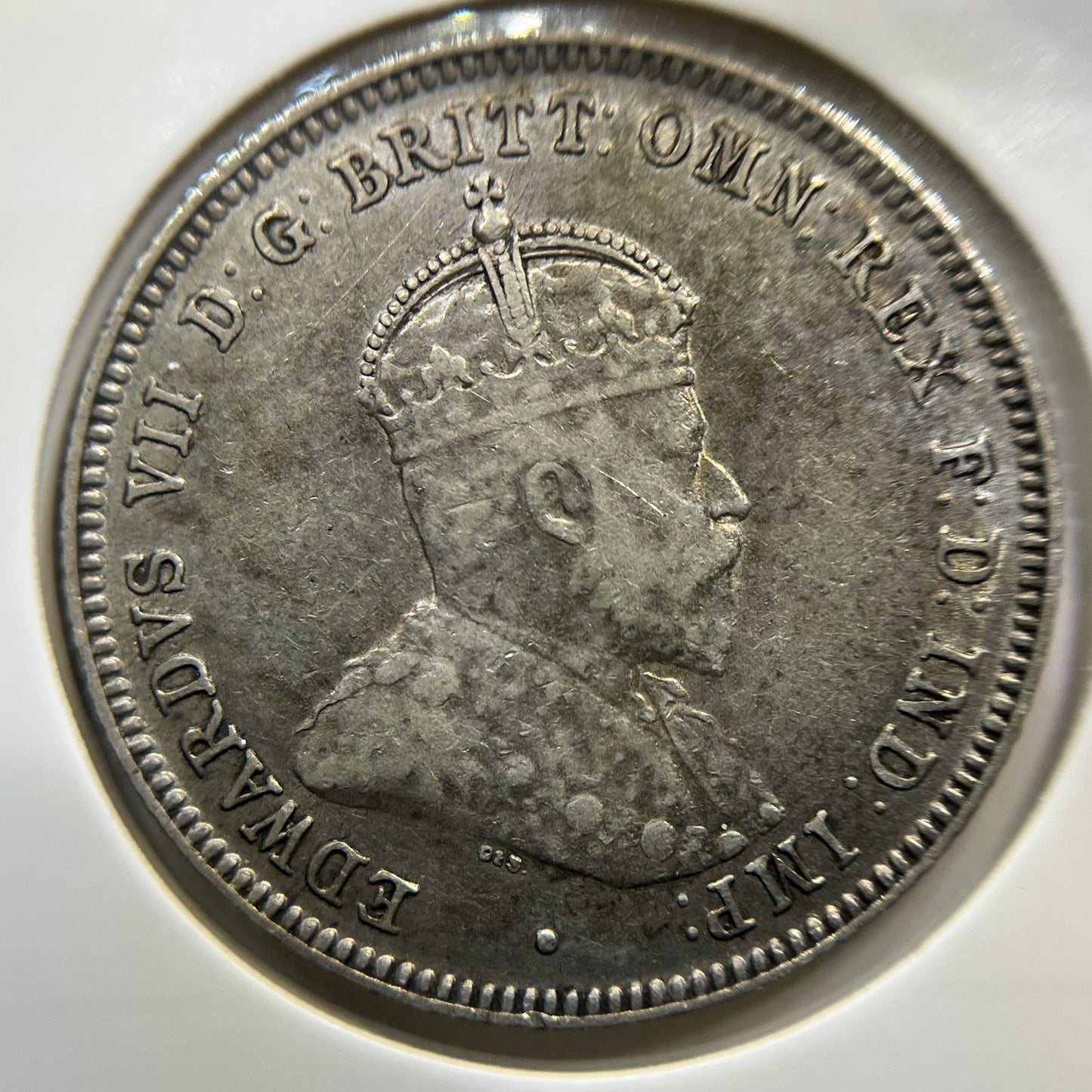 1910 Shilling Coin - almost Extremely Fine - Edward VII Silver First Year