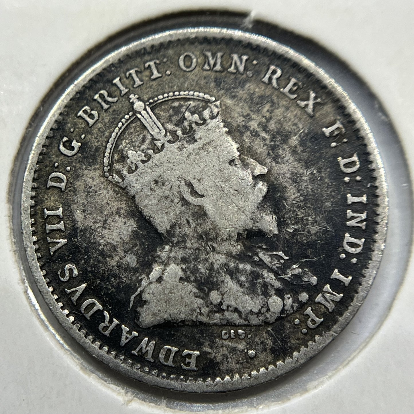 1910 Threepence Coin - almost Very Fine - Edward VII Silver Predecimal