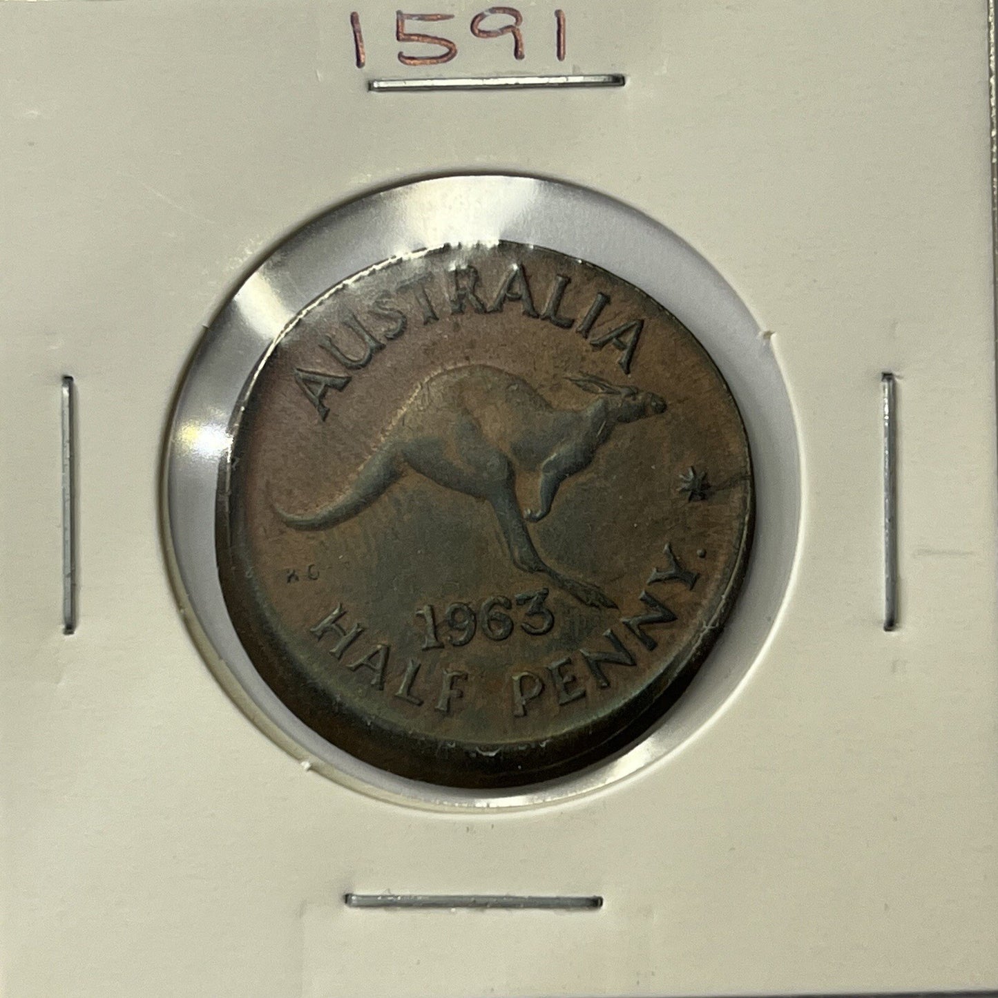 1963 Half Penny Coin - Off Centre Misstrike Error Lip - Scarce Predecimal Collar