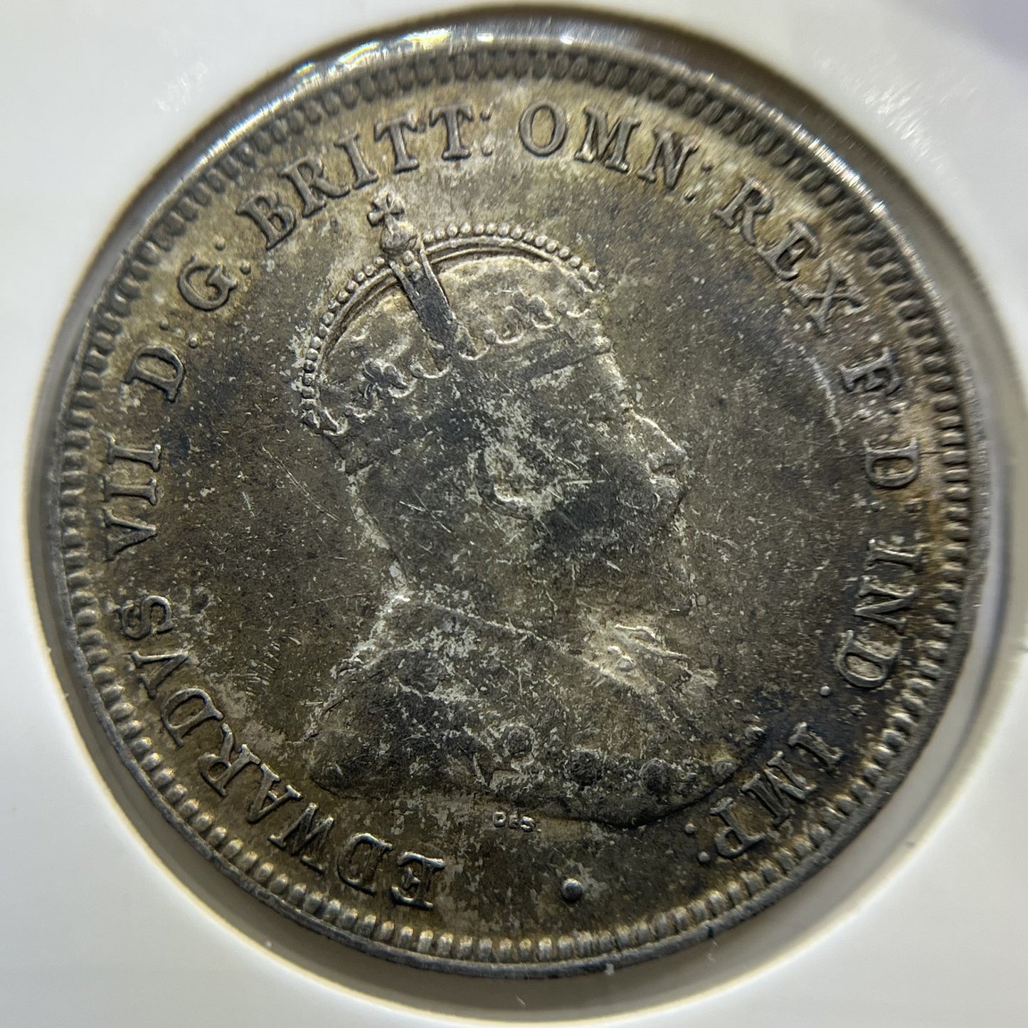 1910 Shilling Coin - almost Extremely Fine - Edward VII Silver First Year