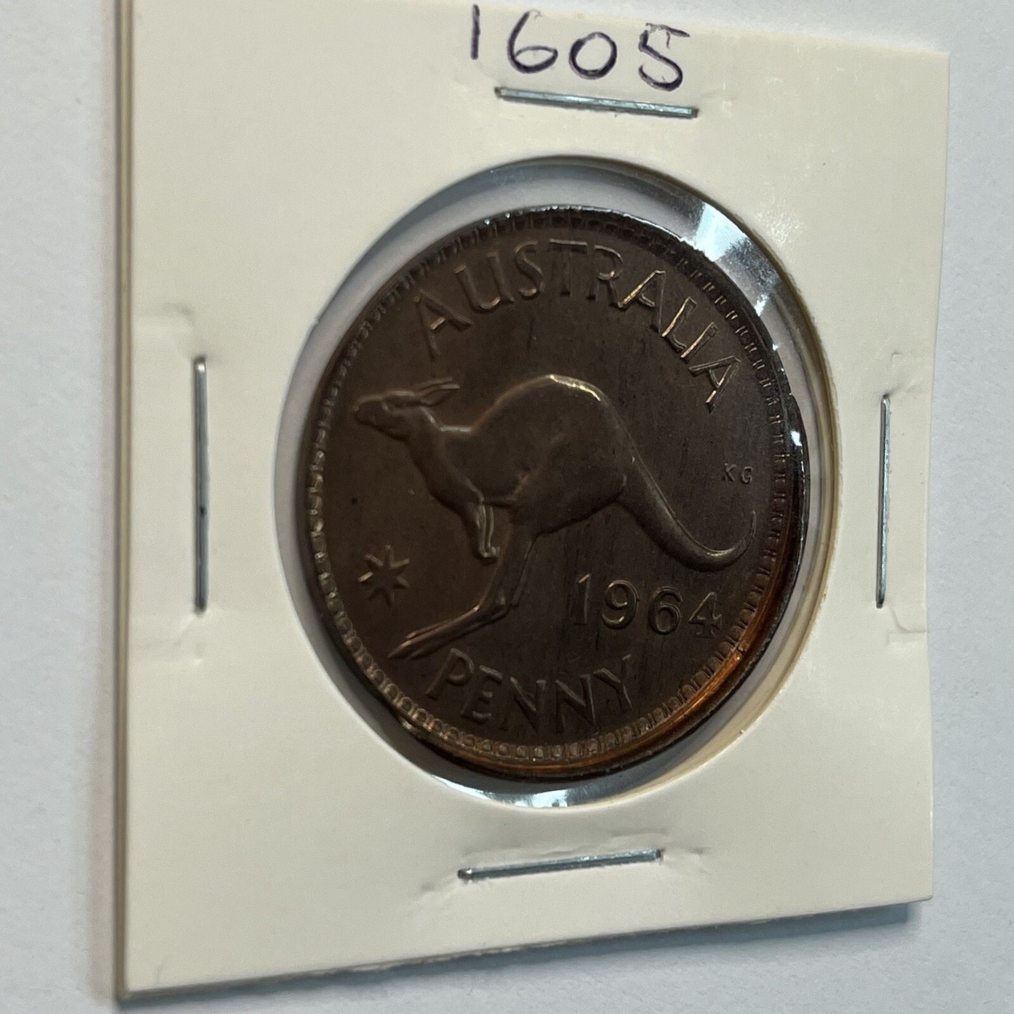 1964 Penny Coin - Struck Out of Collar Misstrike Error Large Lip - Predecimal
