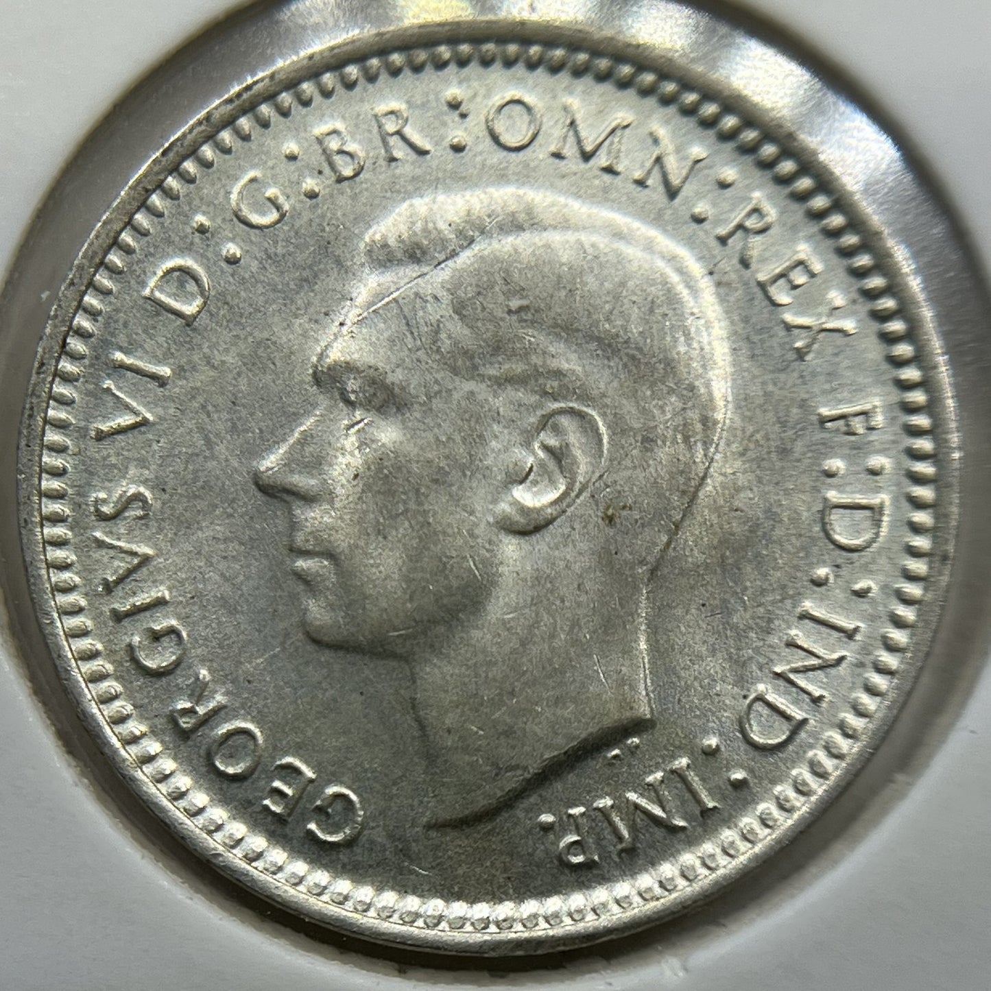 1943 d Threepence Coin - Choice Uncirculated - Silver George VI Predecimal