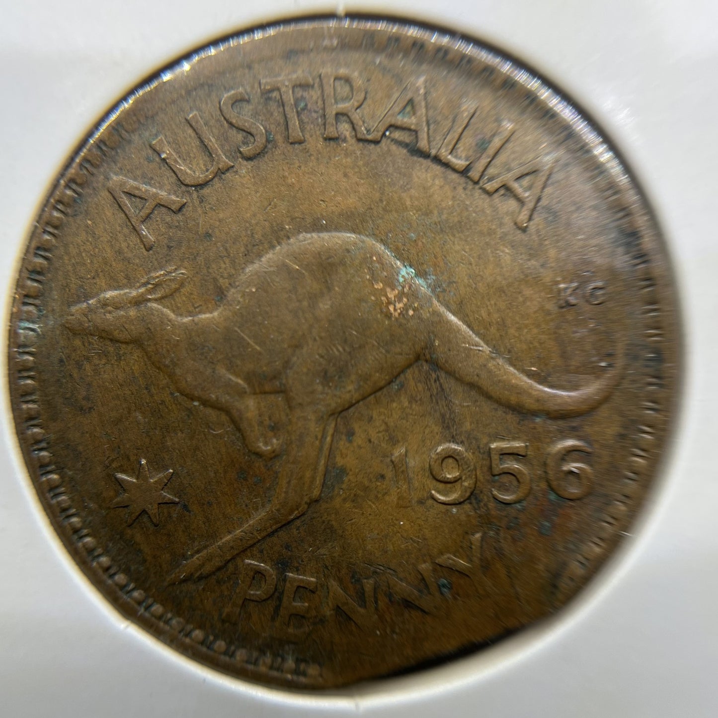1956 Error Penny Coin - Straight Clip Planchet - Elizabeth II