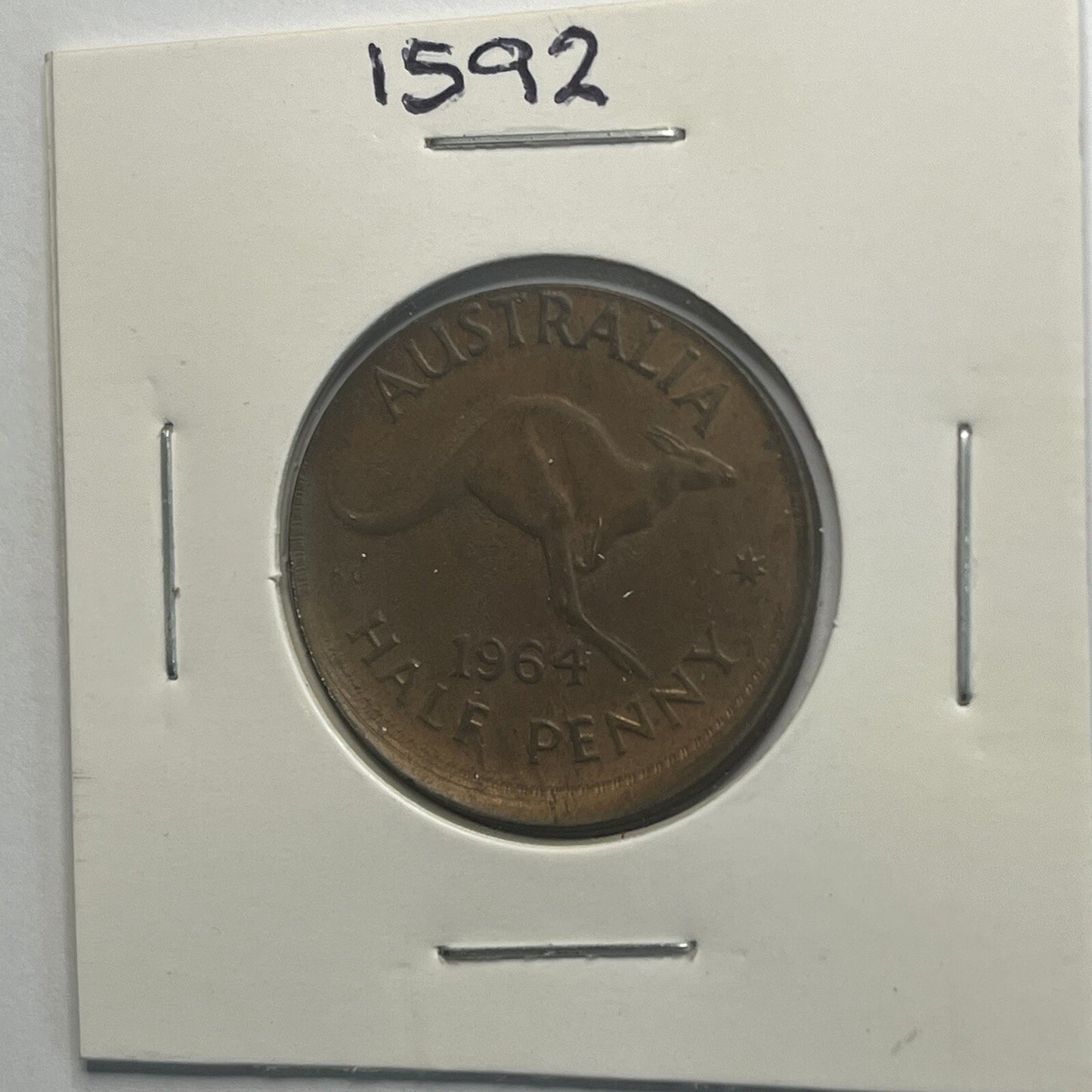 1964 Half Penny Coin - Off Centre Misstrike Error Lip - Scarce Predecimal Collar