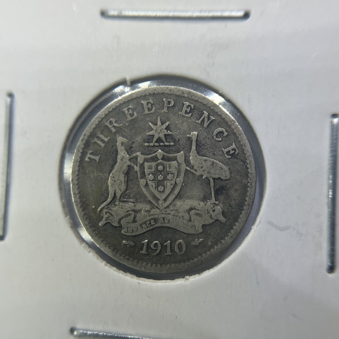 1910 Threepence Coin - Fine - Edward VII Silver Predecimal First Year