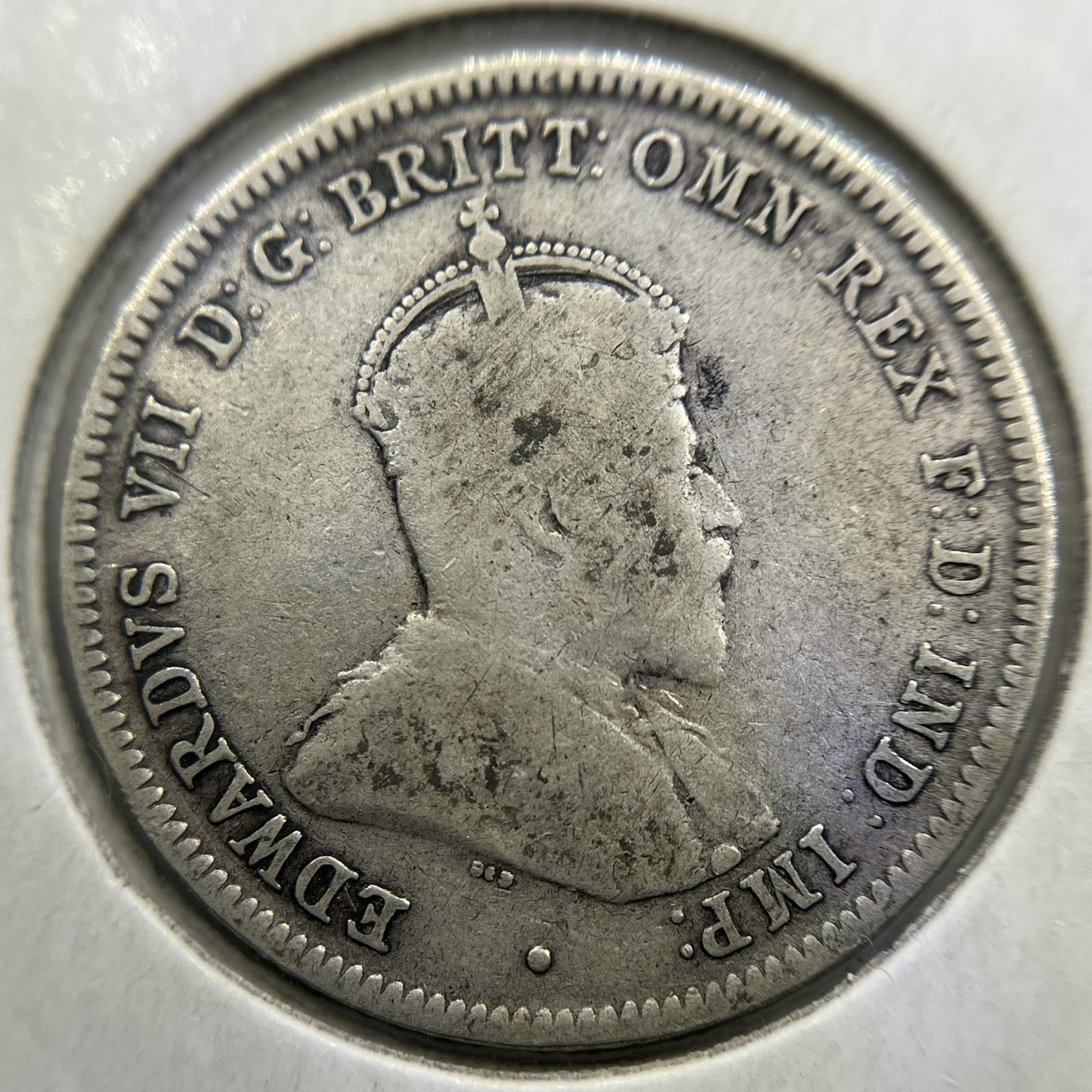 1910 Shilling Coin - Fine - Edward VII Silver Predecimal First Year of Issue